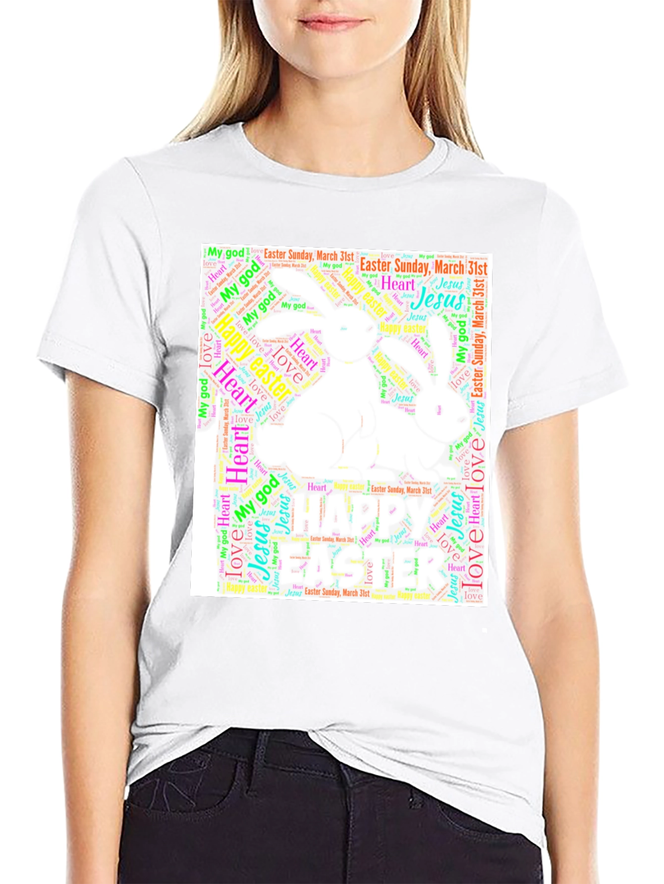 Easter Bunny Word Art T-Shirt
