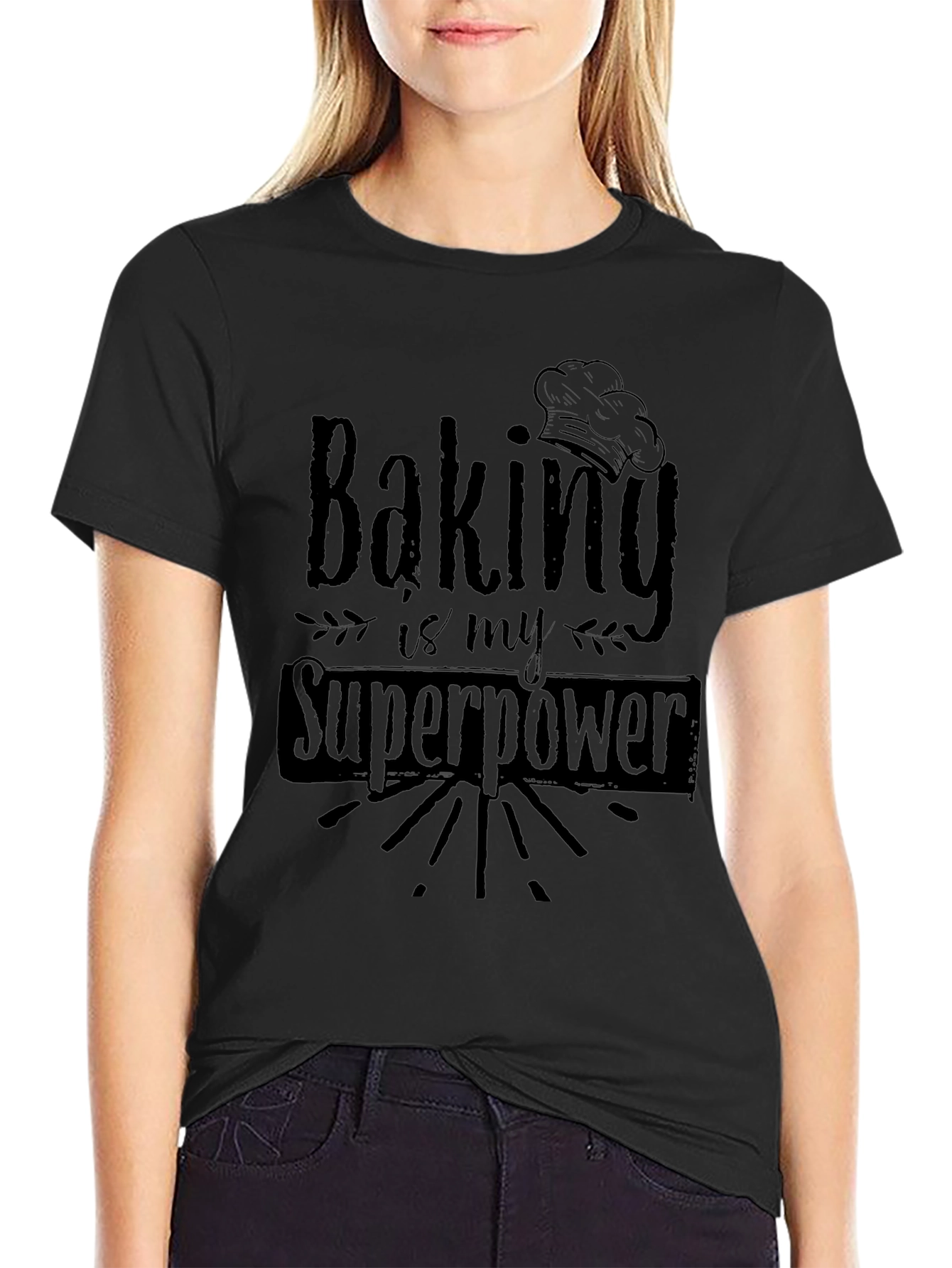 Baking is My Superpower T-Shirt - Black