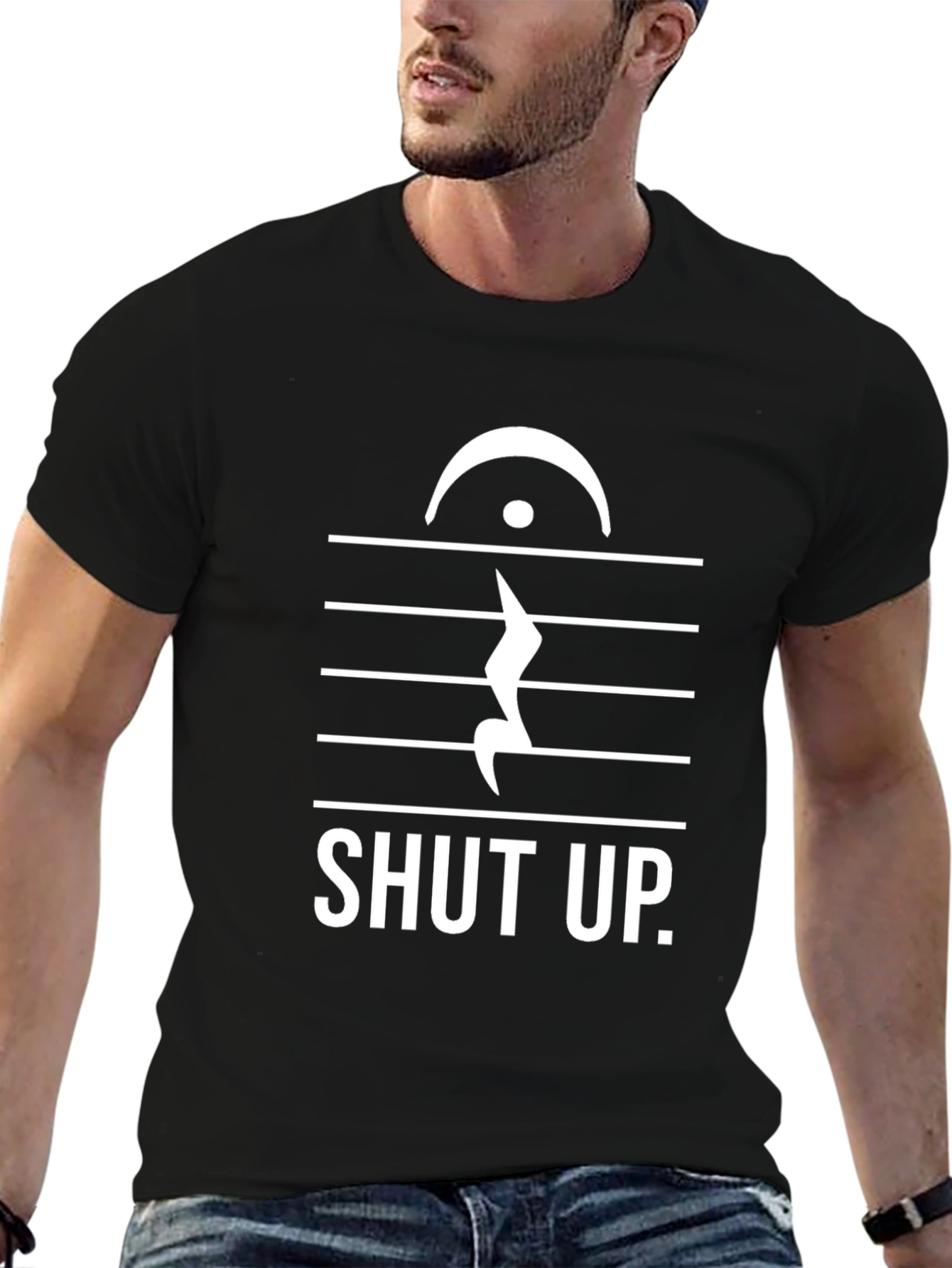 Shut Up Music Note T-Shirt - Funny Musician Tee