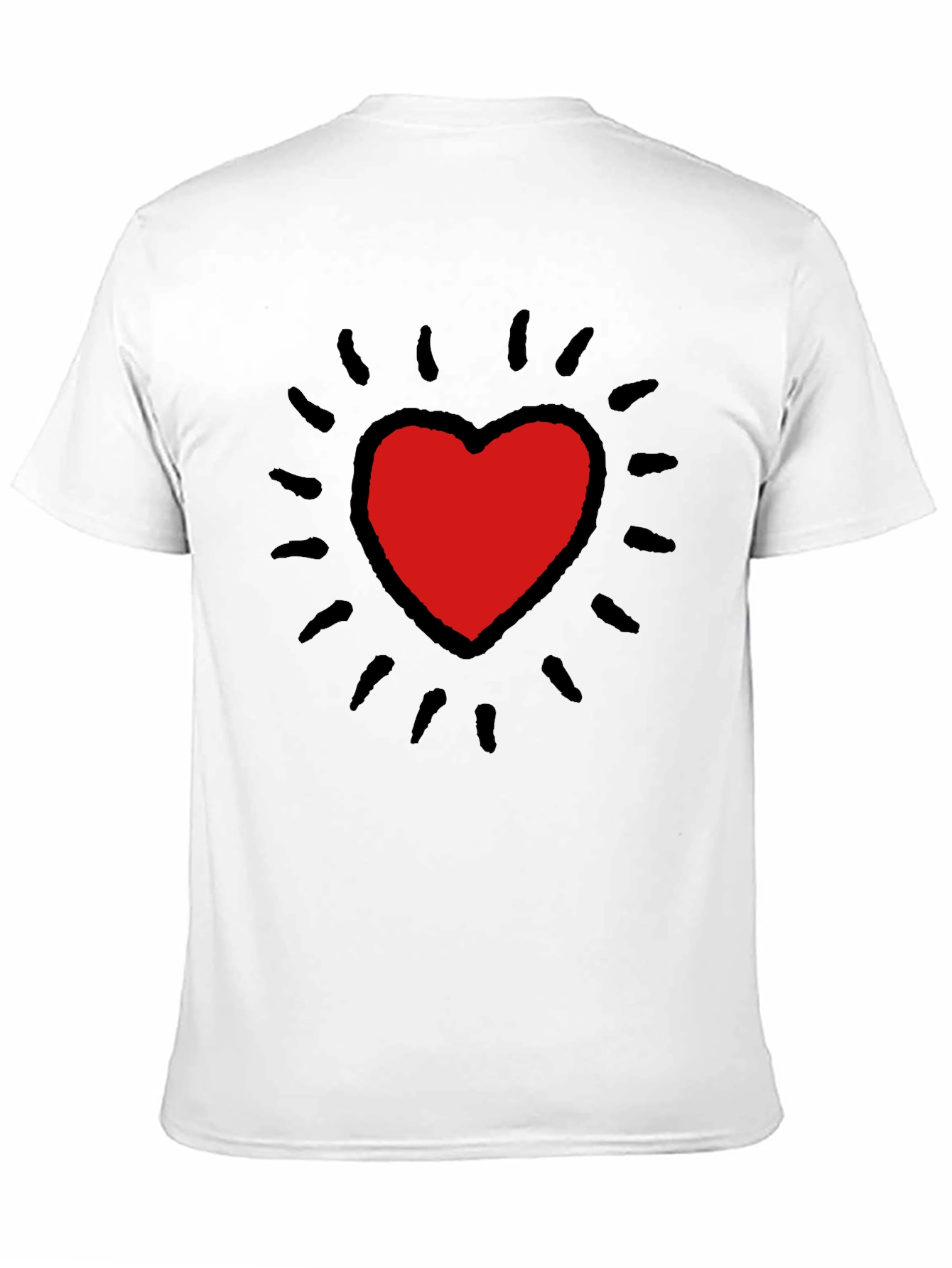 Keith Haring Inspired Heart T-Shirt - Bold Black Tee
