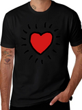 Keith Haring Inspired Heart T-Shirt - Bold Black Tee