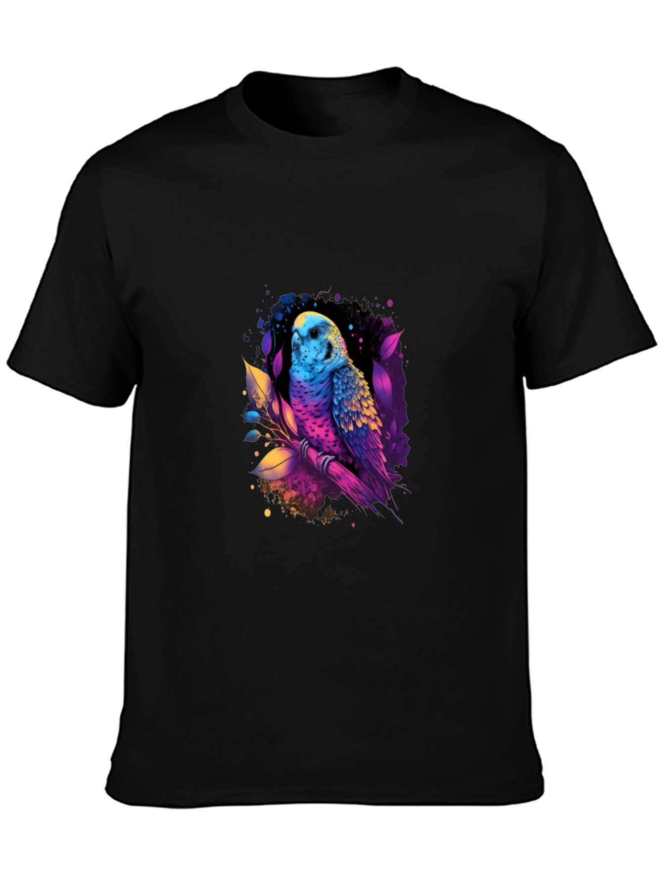 Colorful Budgie Parrot Graphic Tee