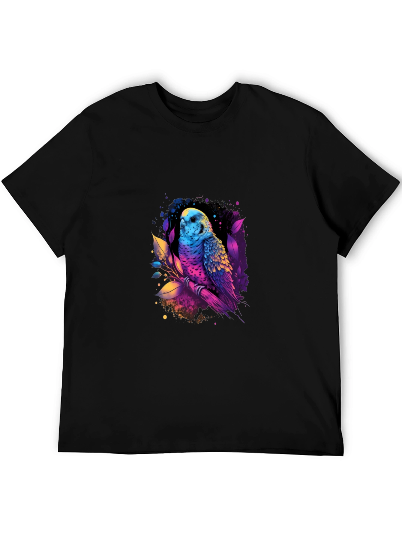 Colorful Budgie Parrot Graphic Tee