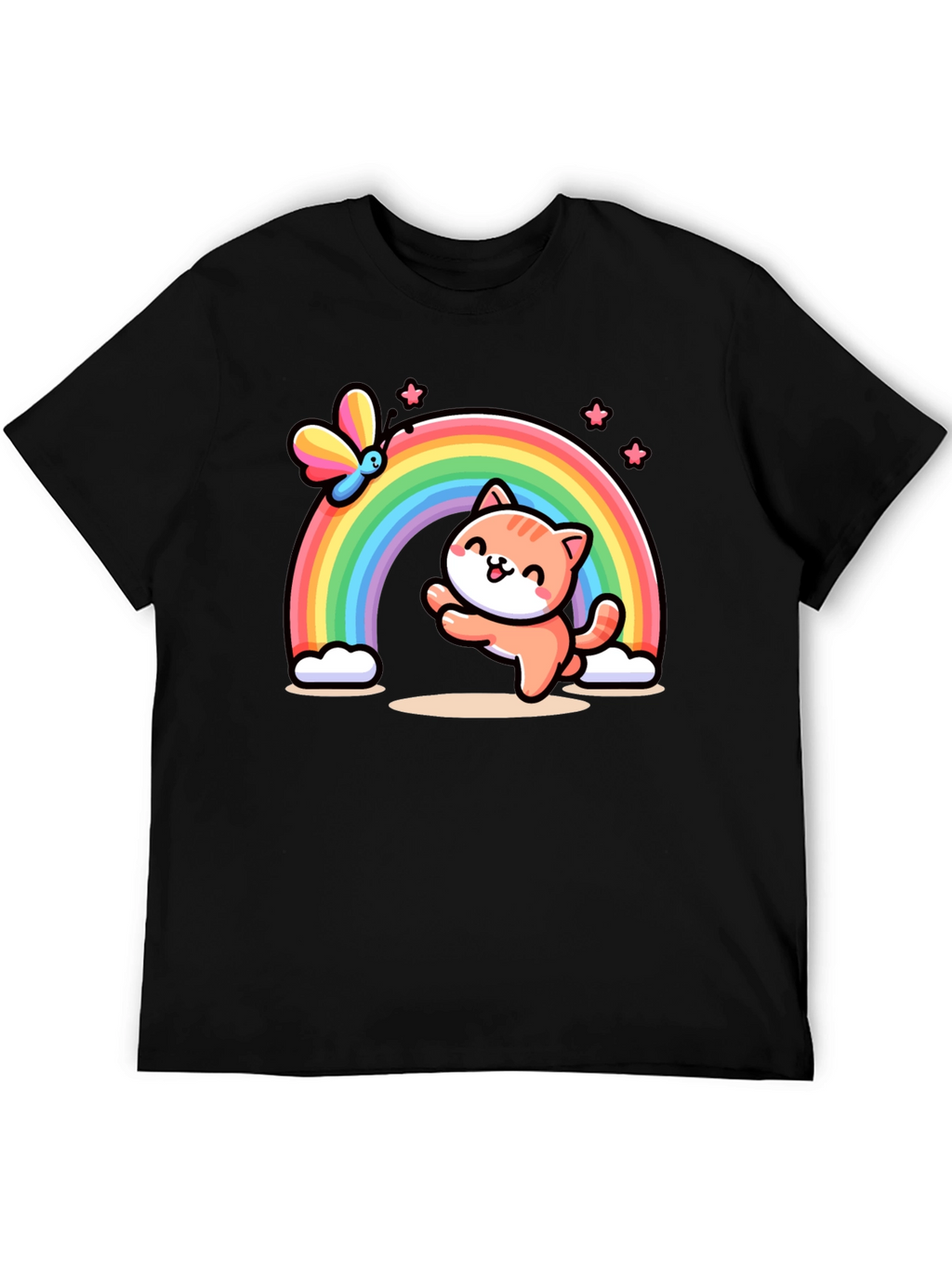 Cat Rainbow Graphic T-Shirt