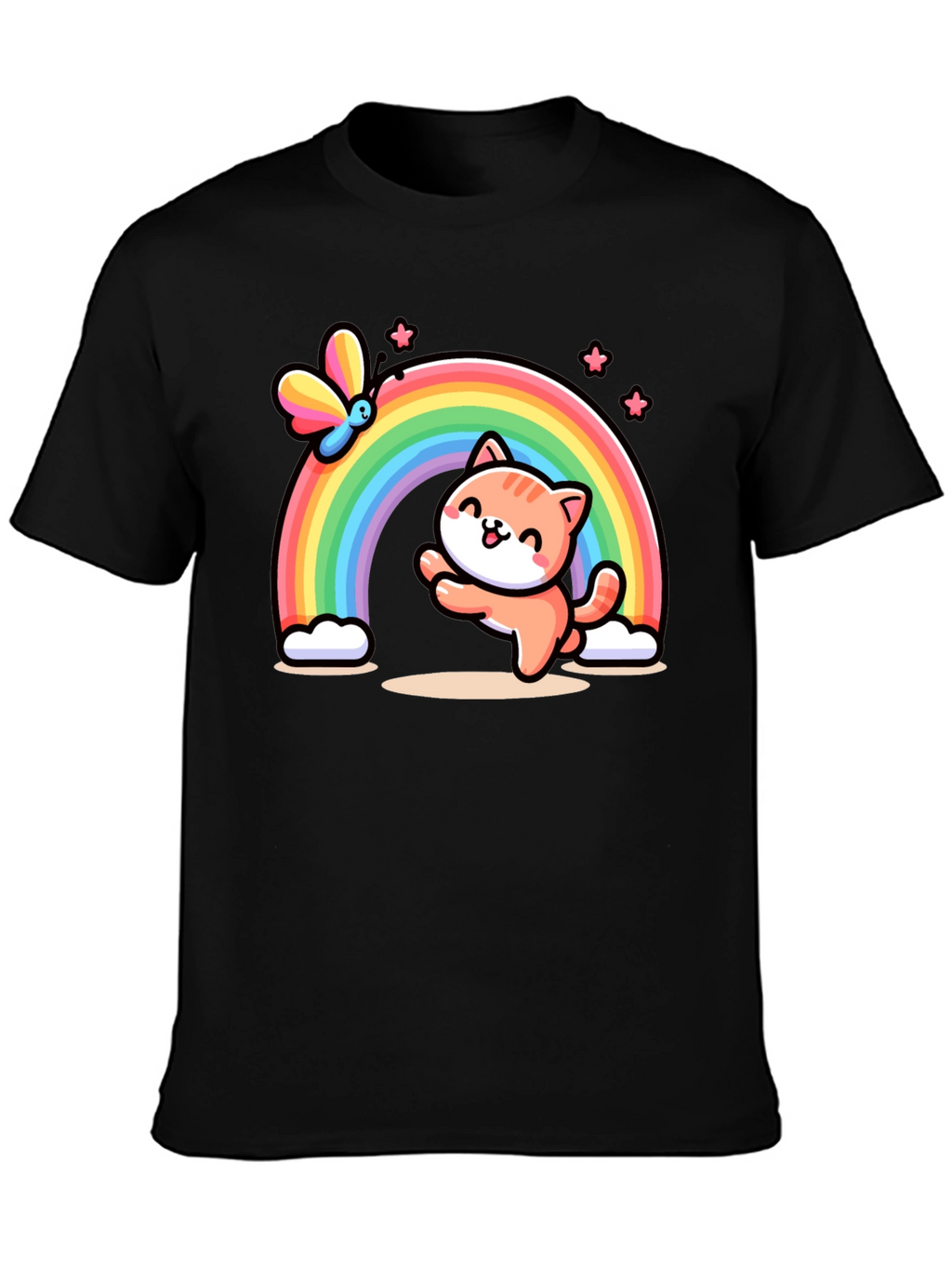 Cat Rainbow Graphic T-Shirt