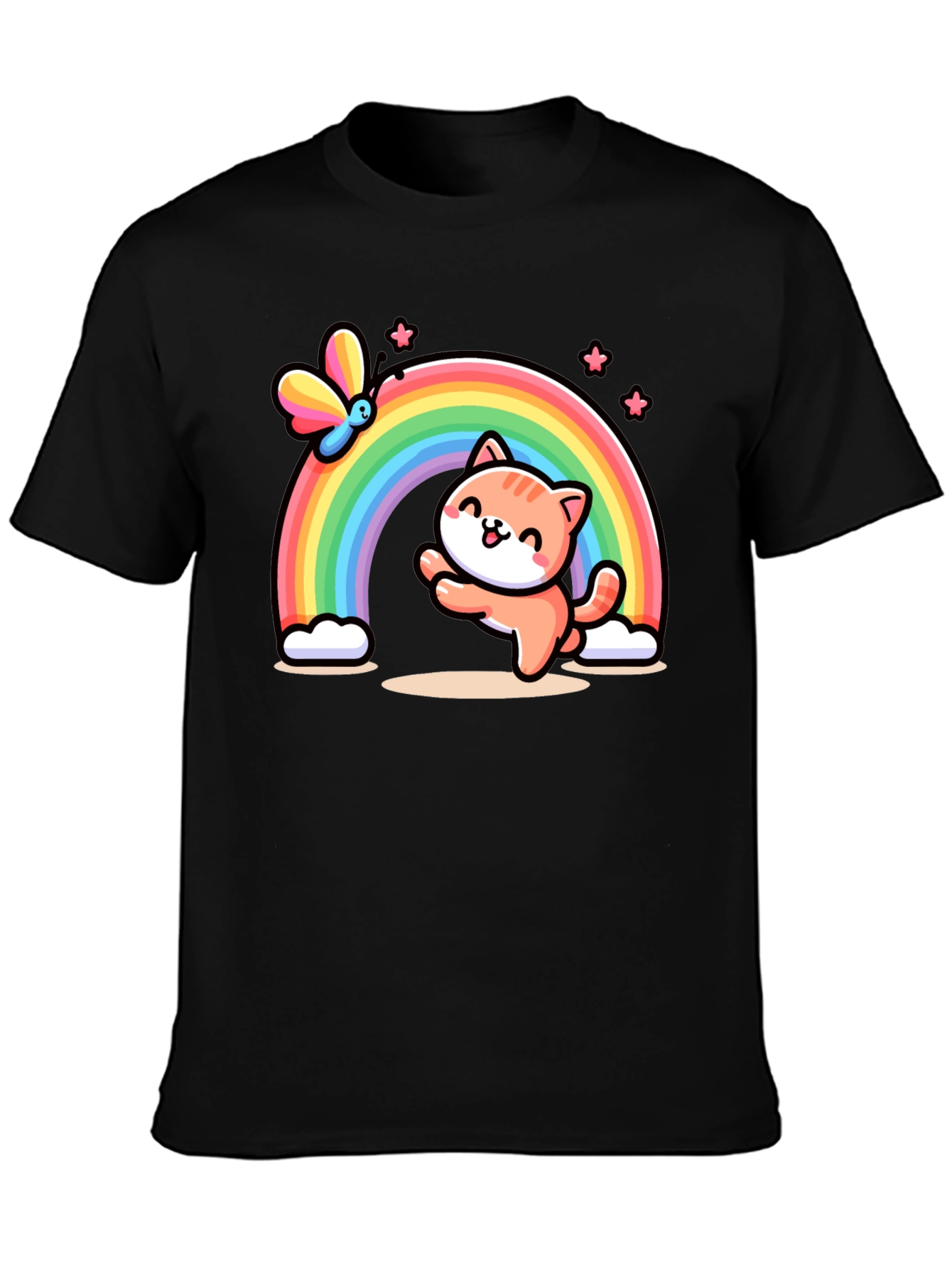 Cat Rainbow Graphic T-Shirt