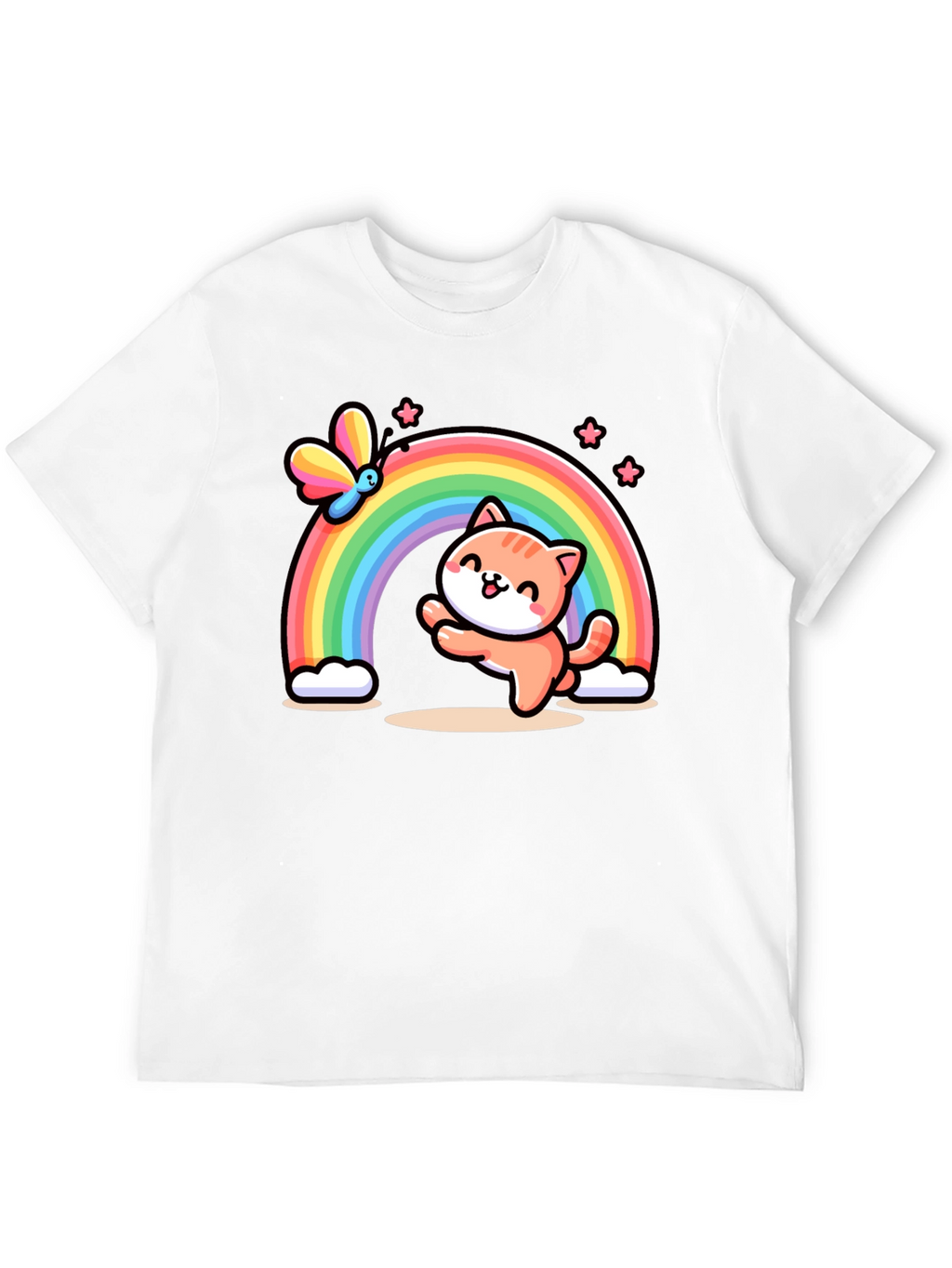 Cat Rainbow Graphic T-Shirt