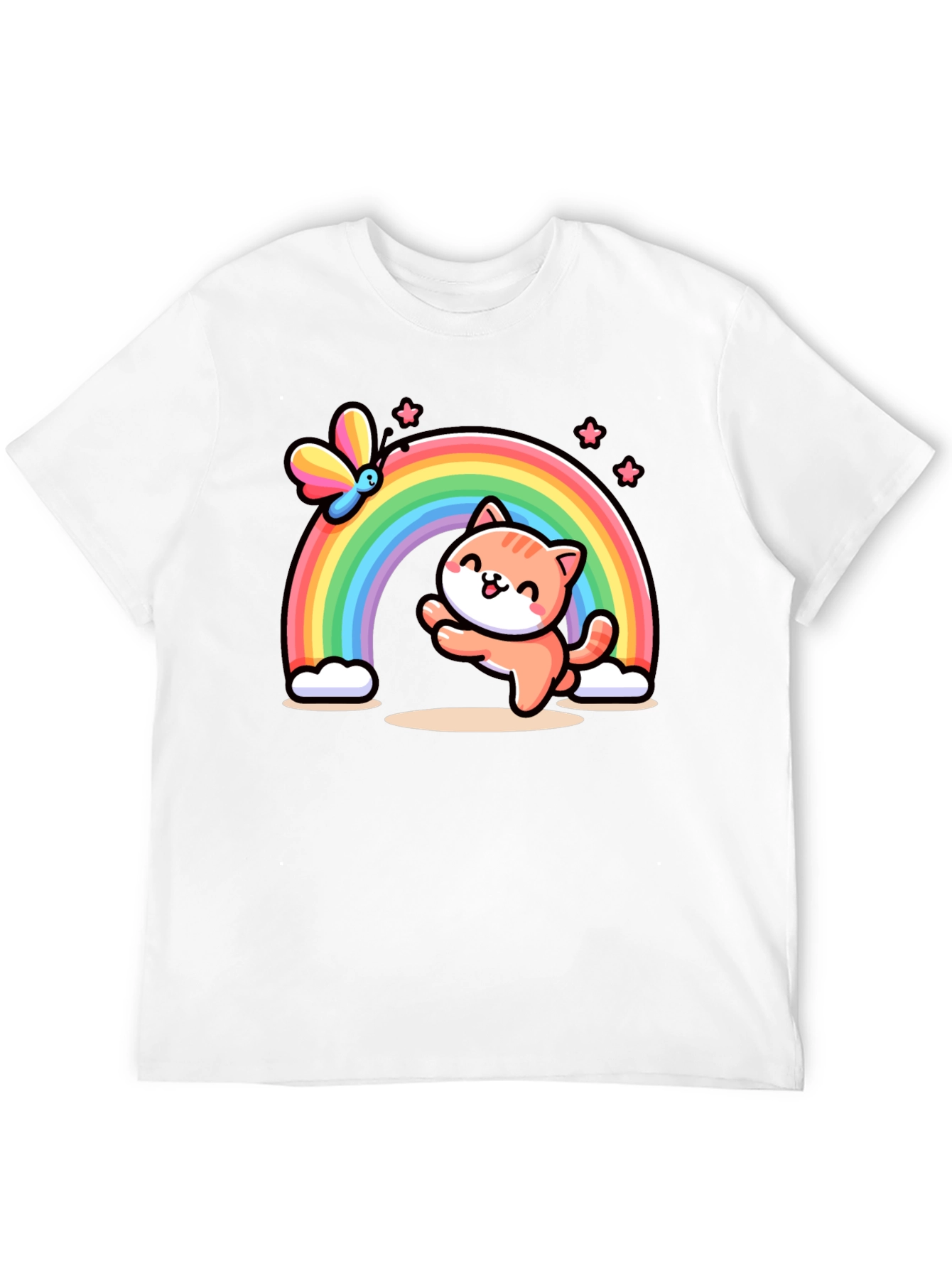 Cat Rainbow Graphic T-Shirt