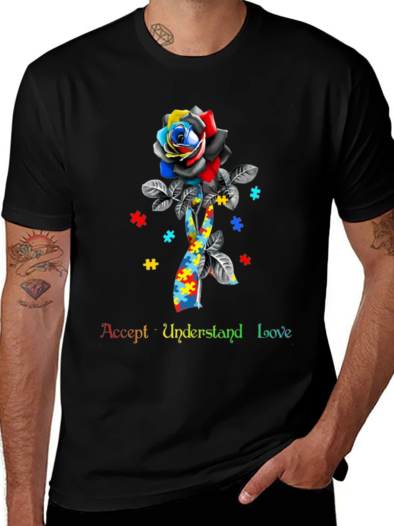 Autism Awareness Rose T-Shirt