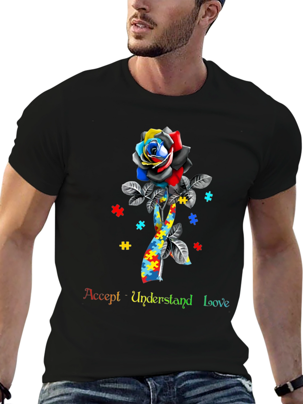 Autism Awareness Rose T-Shirt