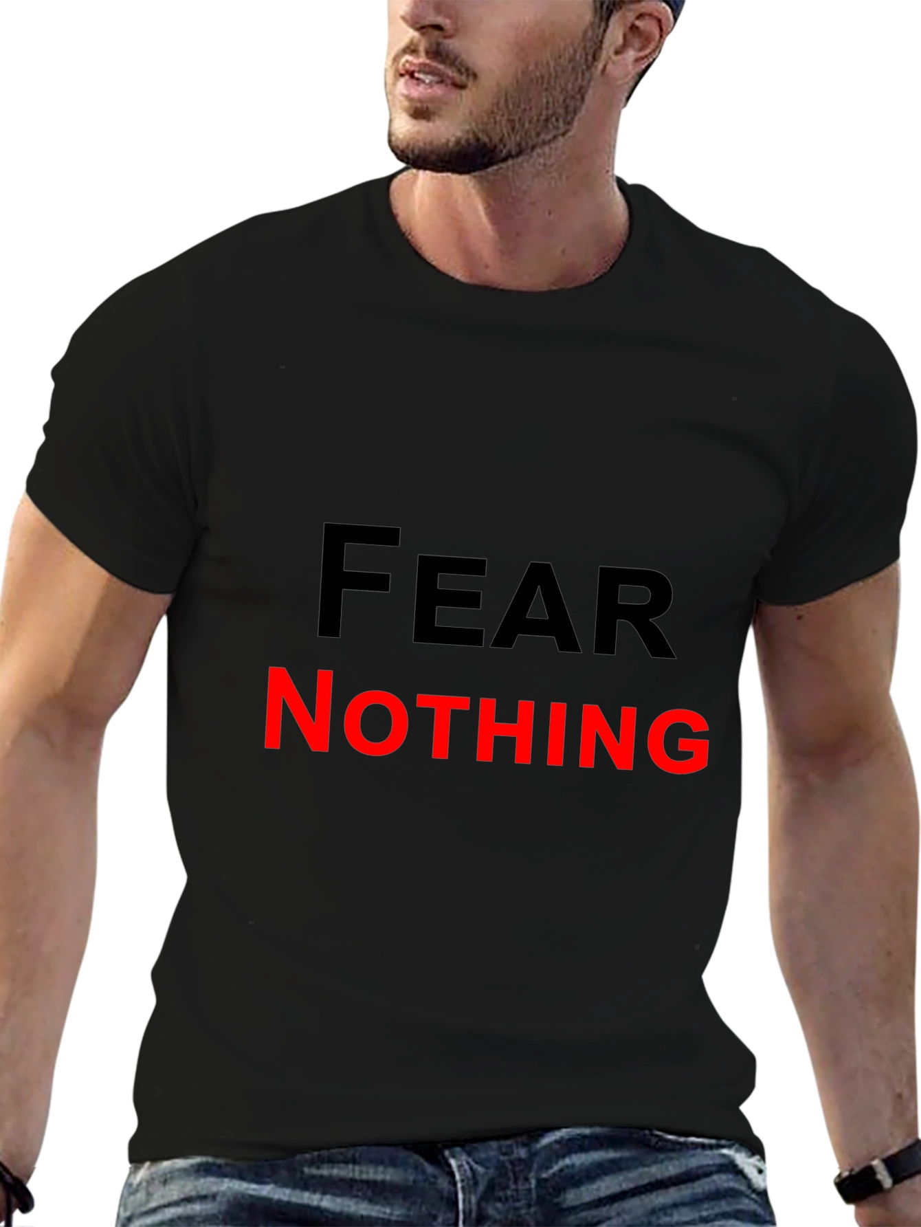 Fear Nothing Graphic Tee - Bold Black T-Shirt