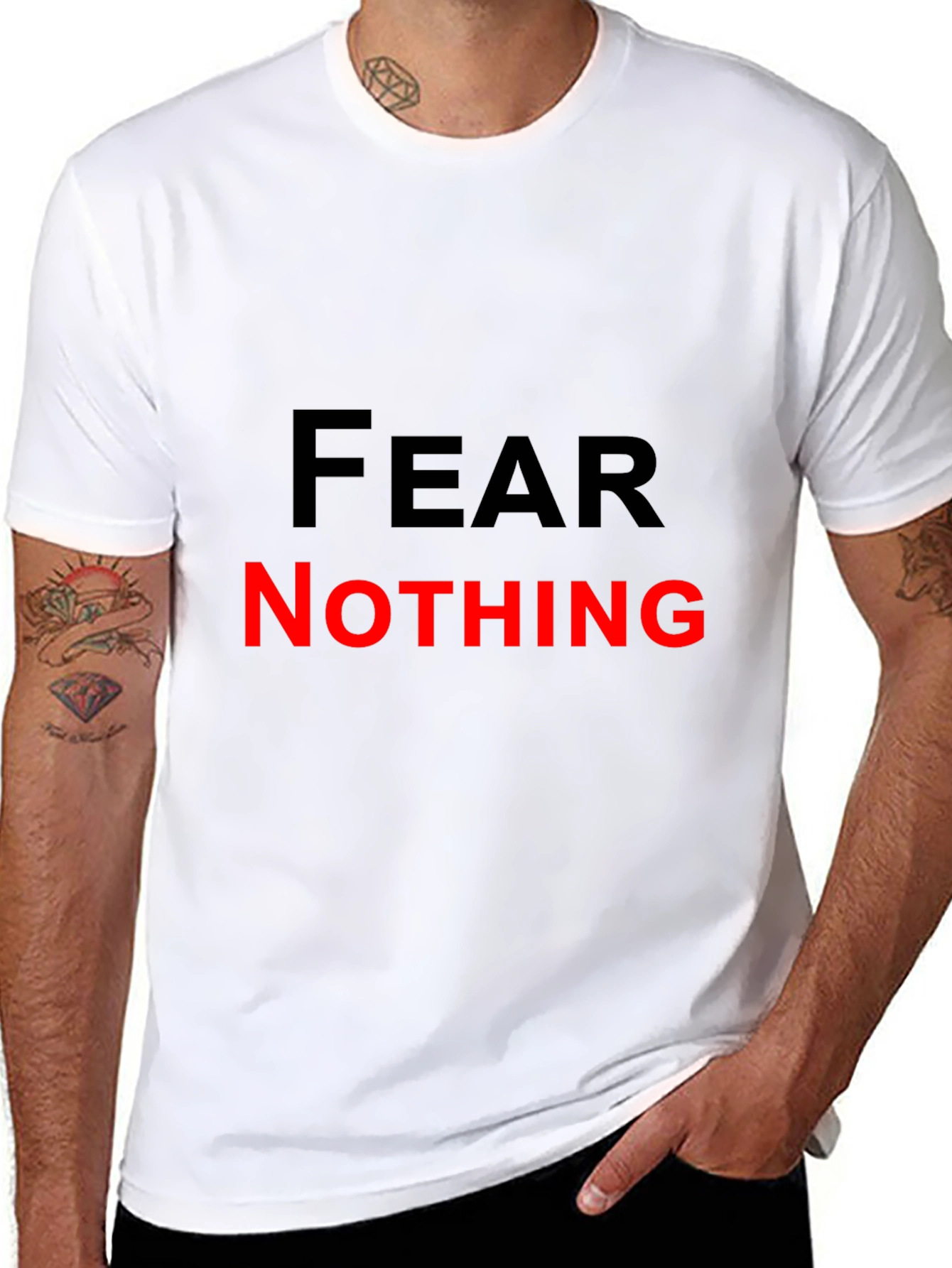 Fear Nothing Graphic Tee - Bold Black T-Shirt