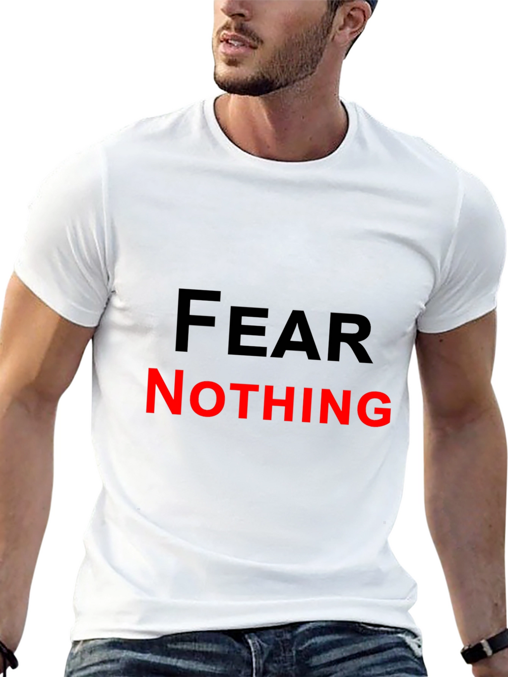Fear Nothing Graphic Tee - Bold Black T-Shirt