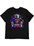 Skull Boombox Graphic Tee - Retro Music Style
