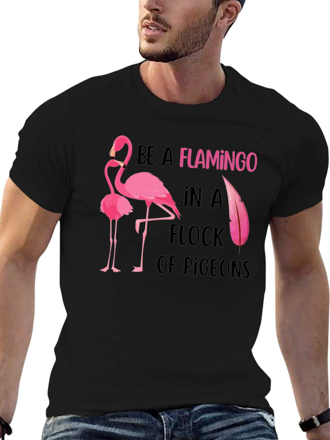 Be a Flamingo Graphic Tee - Statement T-Shirt