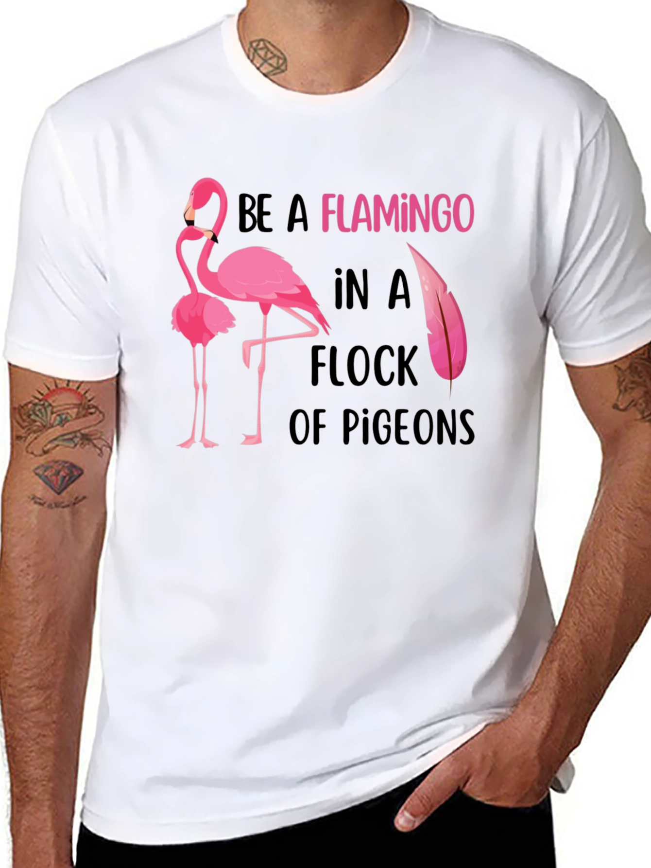 Be a Flamingo Graphic Tee - Statement T-Shirt