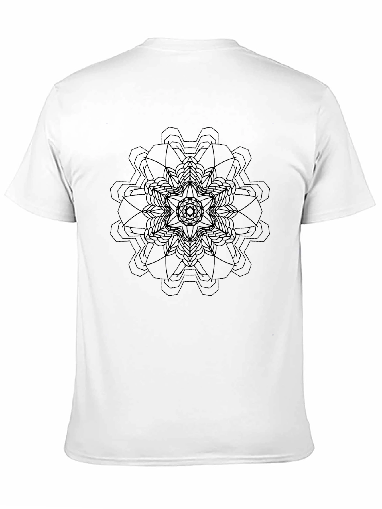 Geometric Mandala Graphic Tee - Black Cotton Comfort
