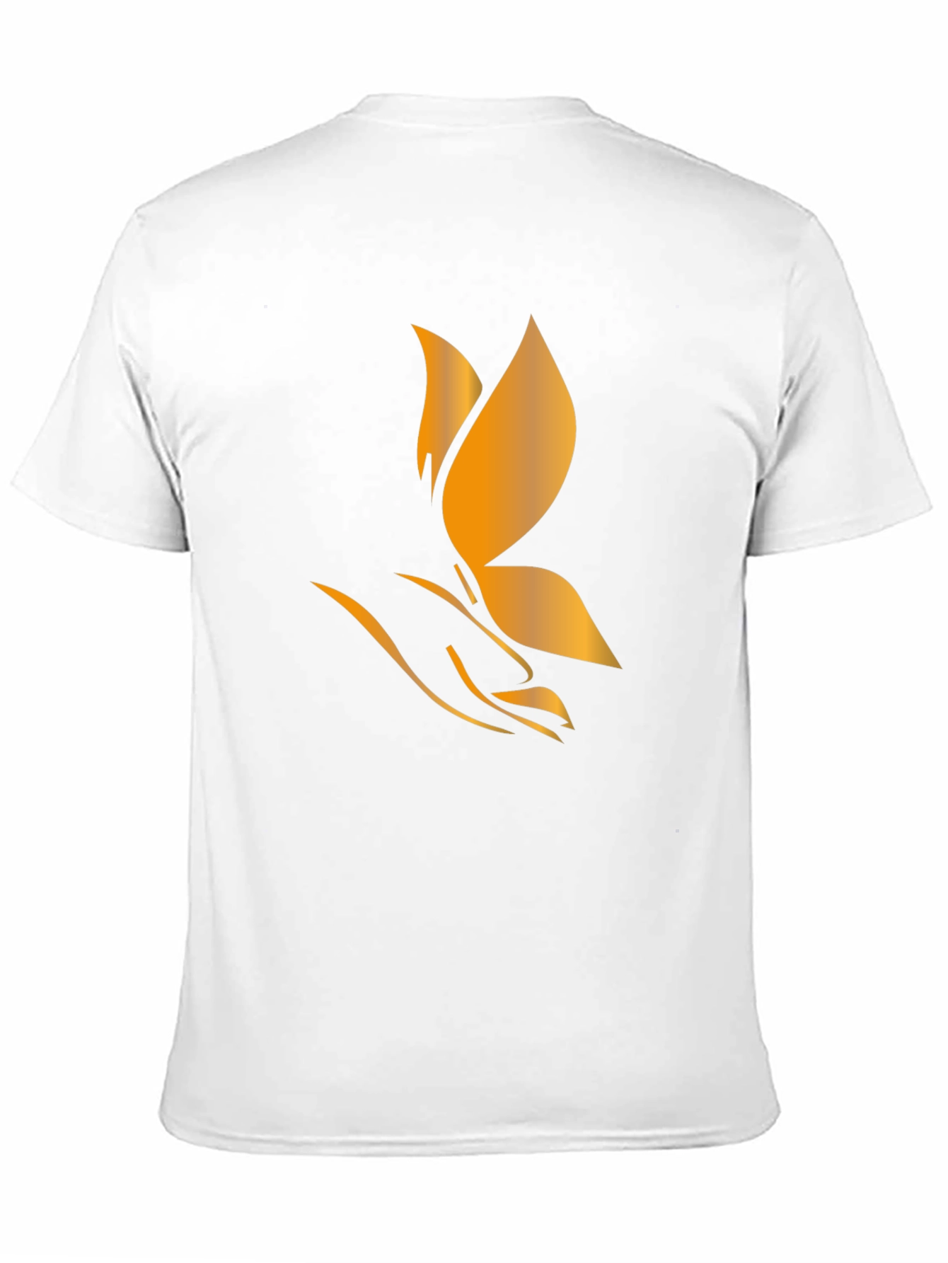 Black T-Shirt with Golden Flower Design
