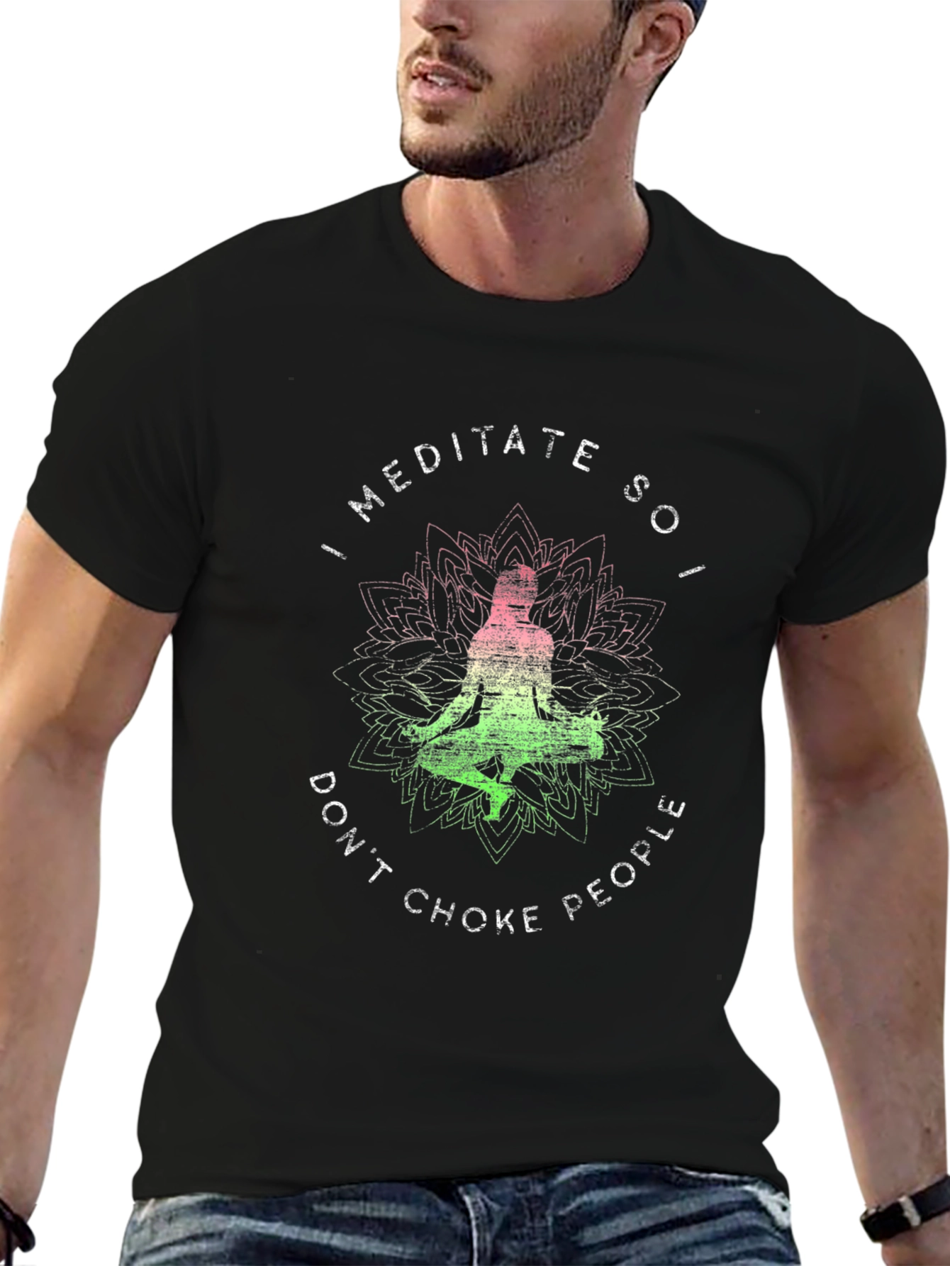 Meditate Dont Choke People Graphic Tee