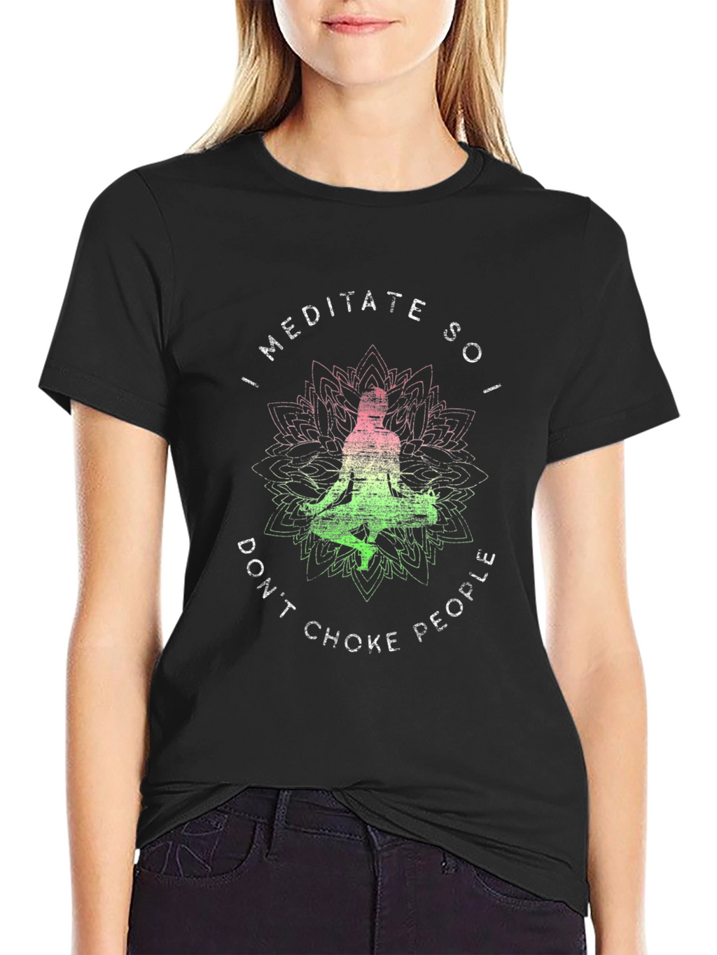 Meditate Dont Choke People Graphic Tee