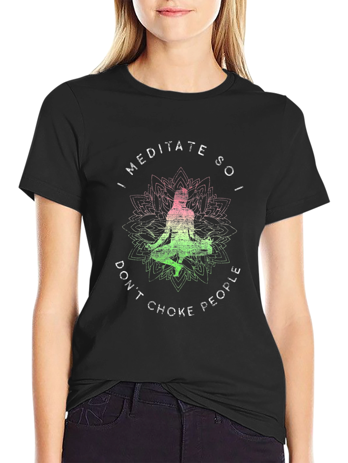 Meditate Dont Choke People Graphic Tee