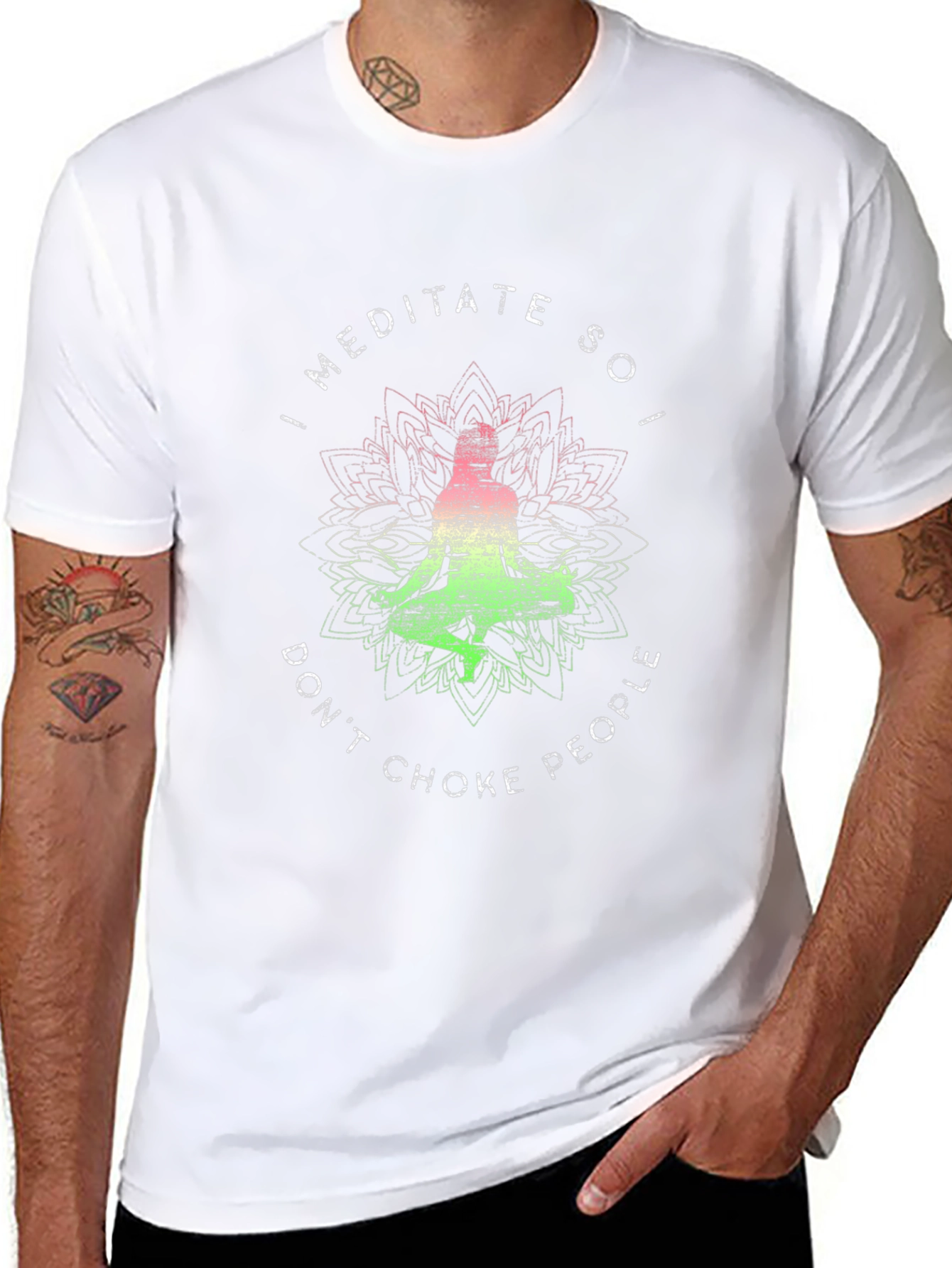 Meditate Dont Choke People Graphic Tee