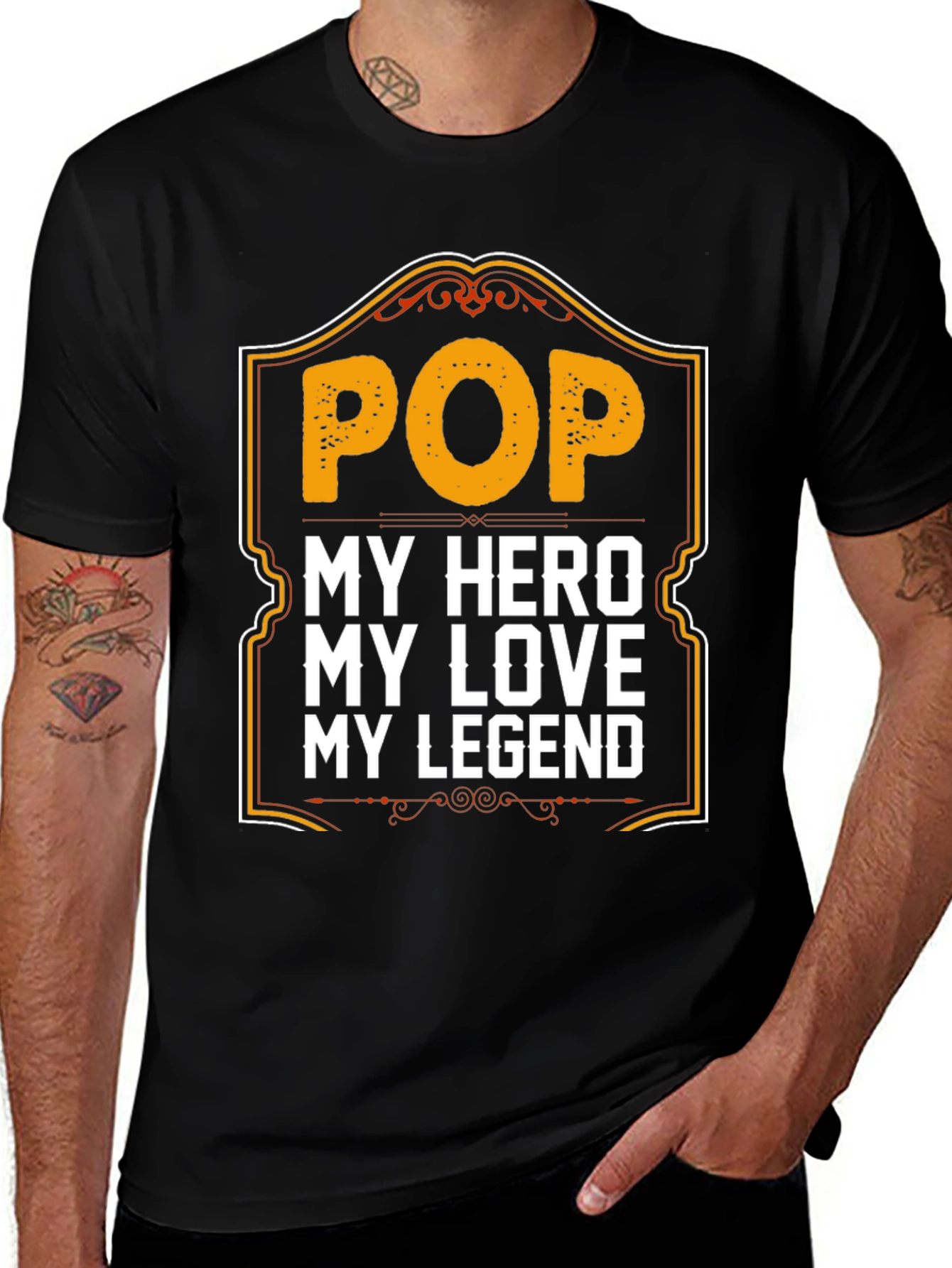 Pop Hero Legend Black Graphic T-Shirt