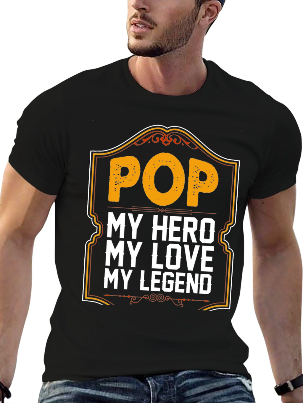 Pop Hero Legend Black Graphic T-Shirt