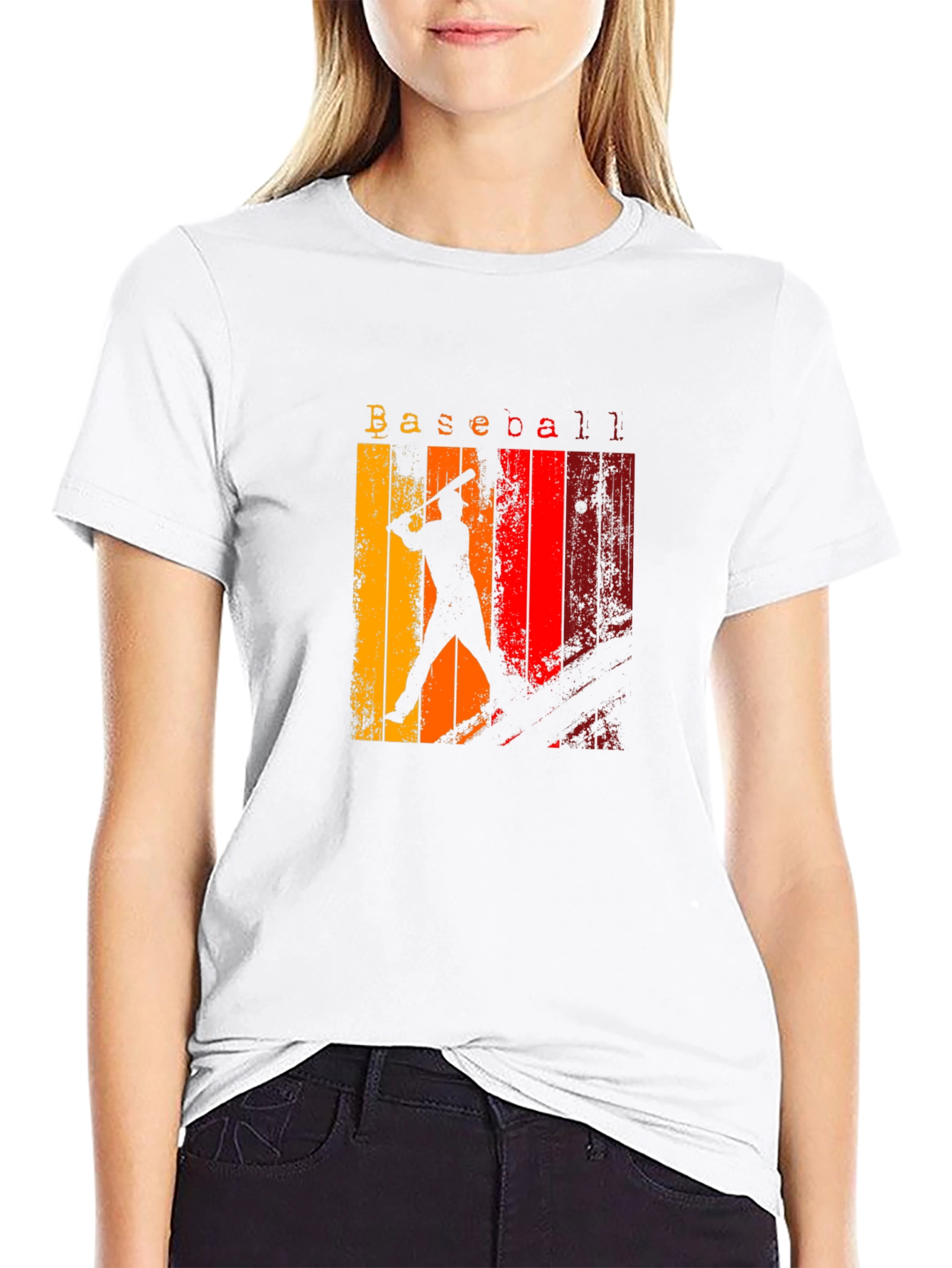 Retro Baseball Silhouette Graphic Tee