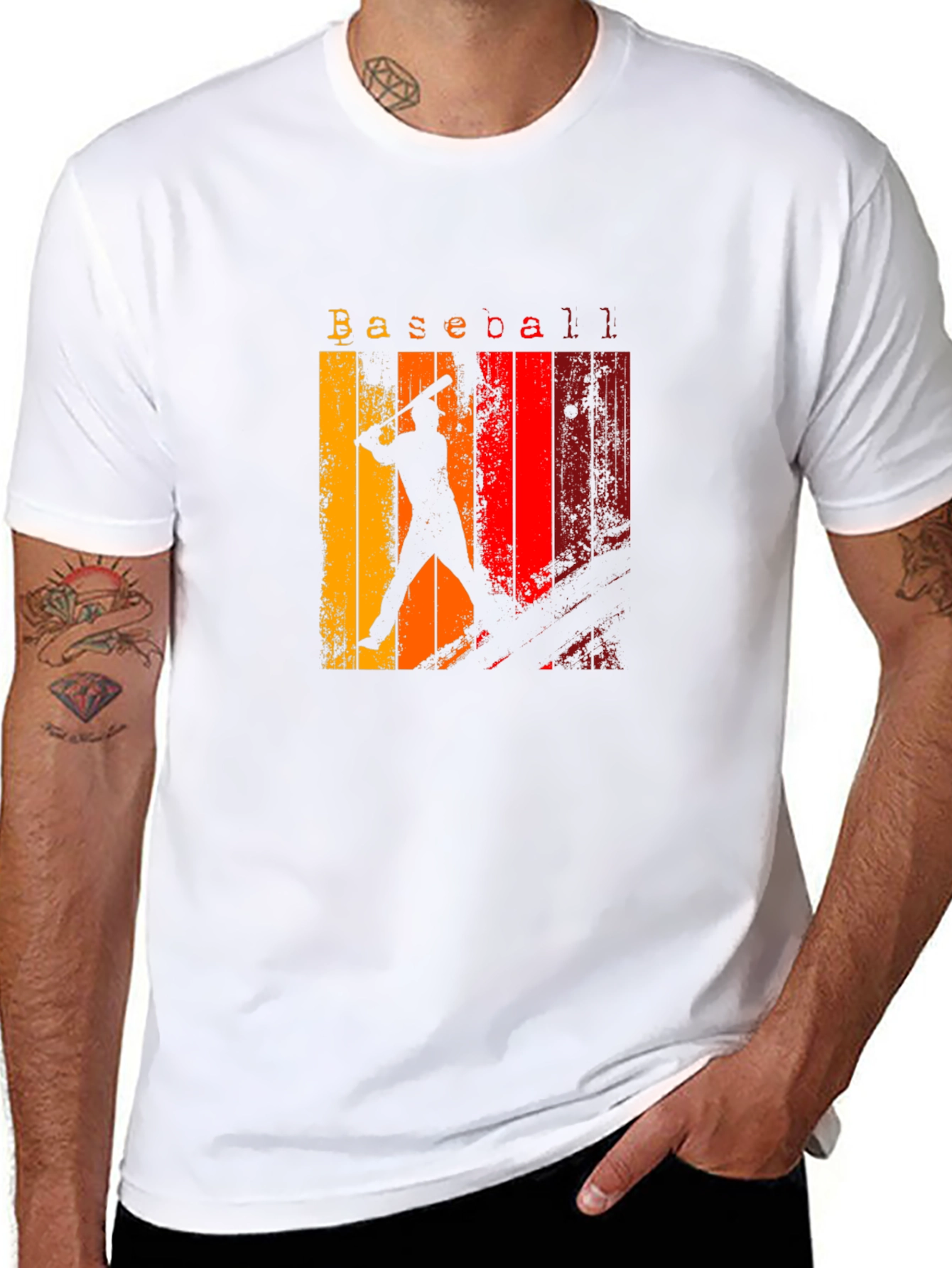 Retro Baseball Silhouette Graphic Tee