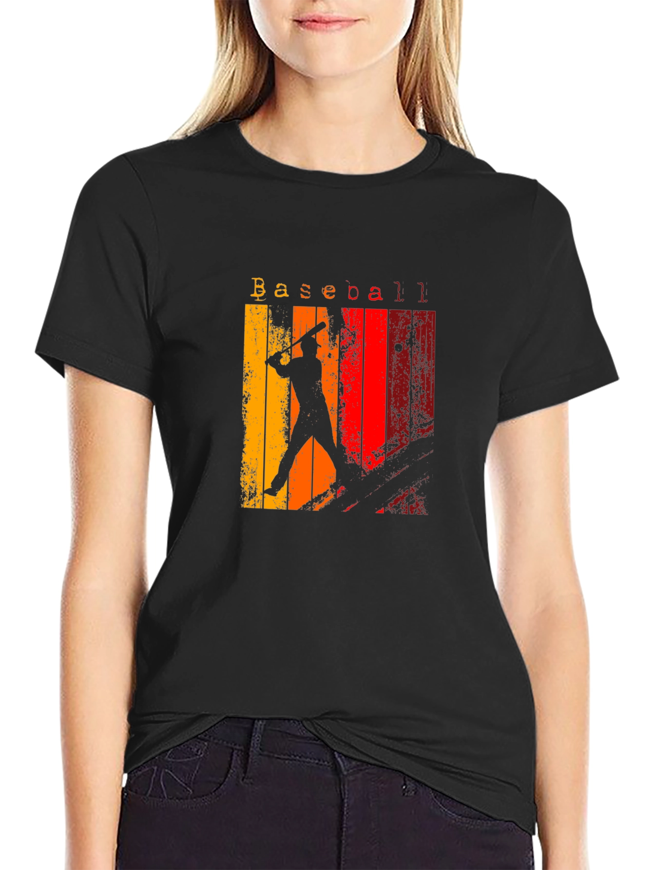 Retro Baseball Silhouette Graphic Tee