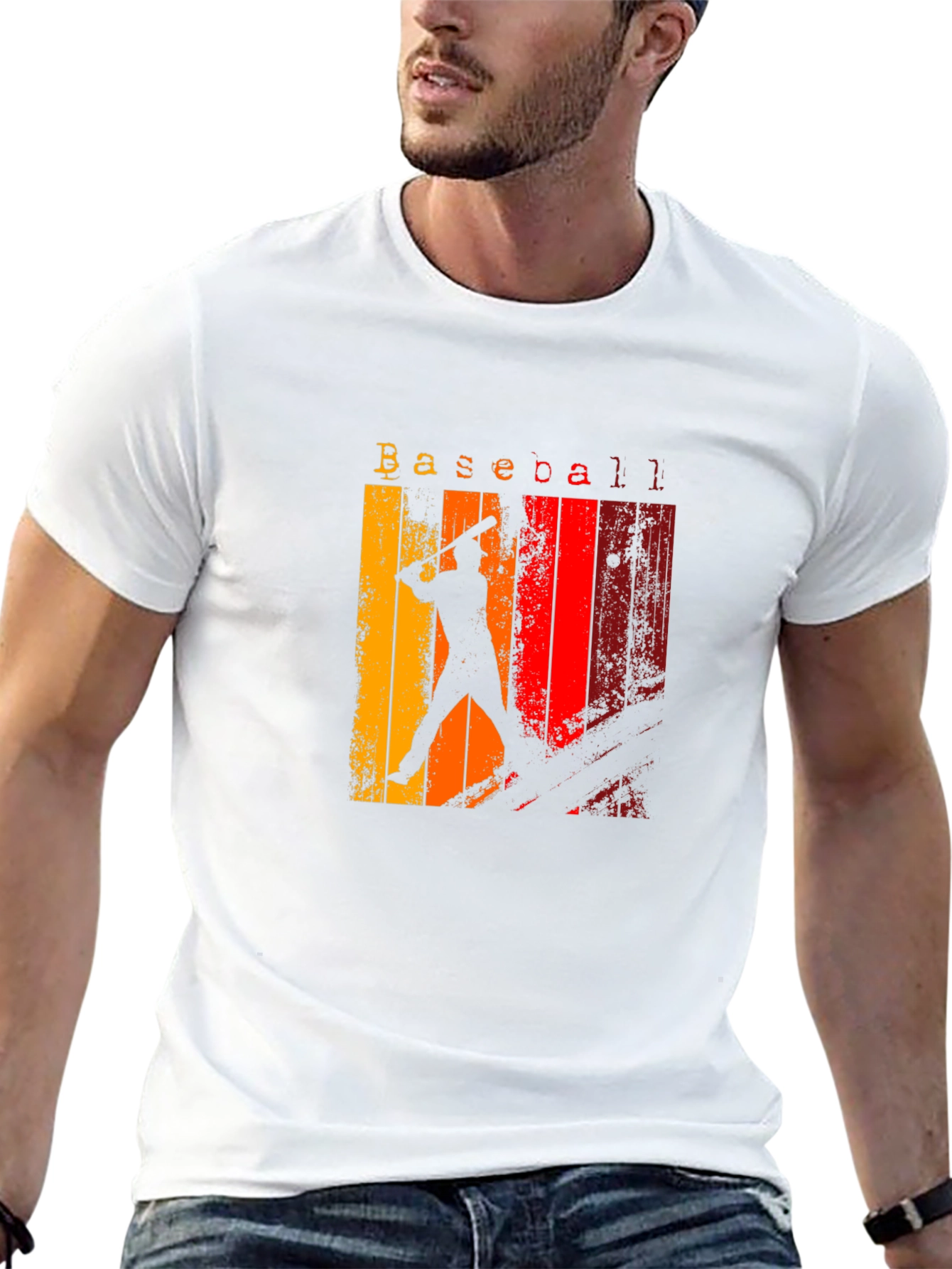 Retro Baseball Silhouette Graphic Tee