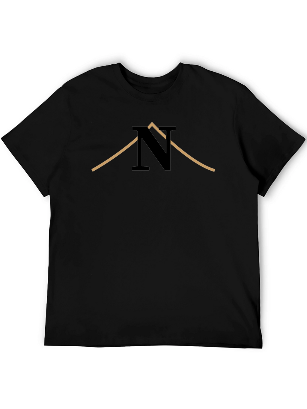 Stylish Black T-Shirt with Unique N Design
