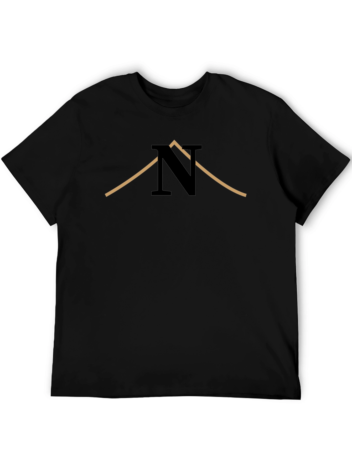 Stylish Black T-Shirt with Unique N Design