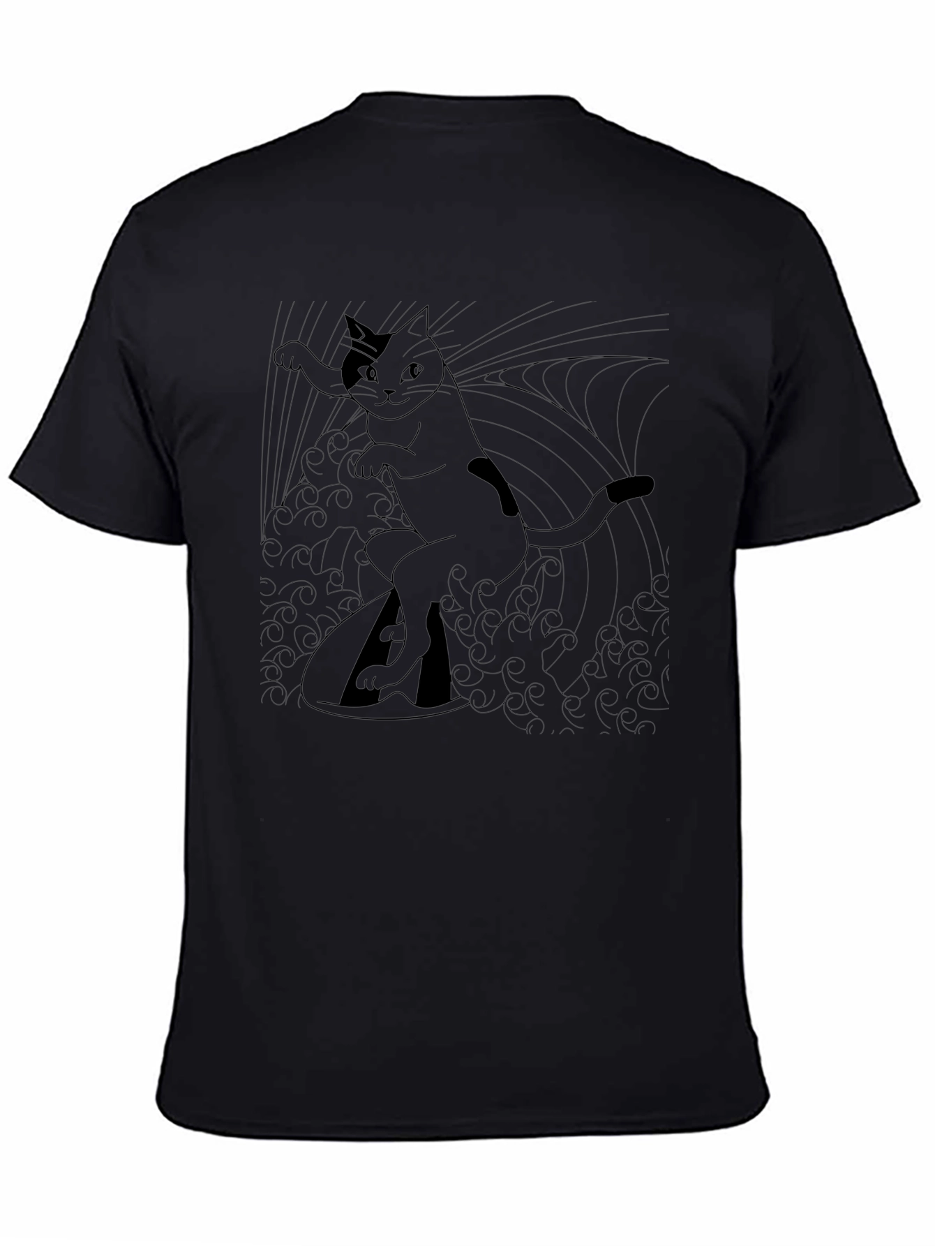 Surfing Cat Graphic T-Shirt