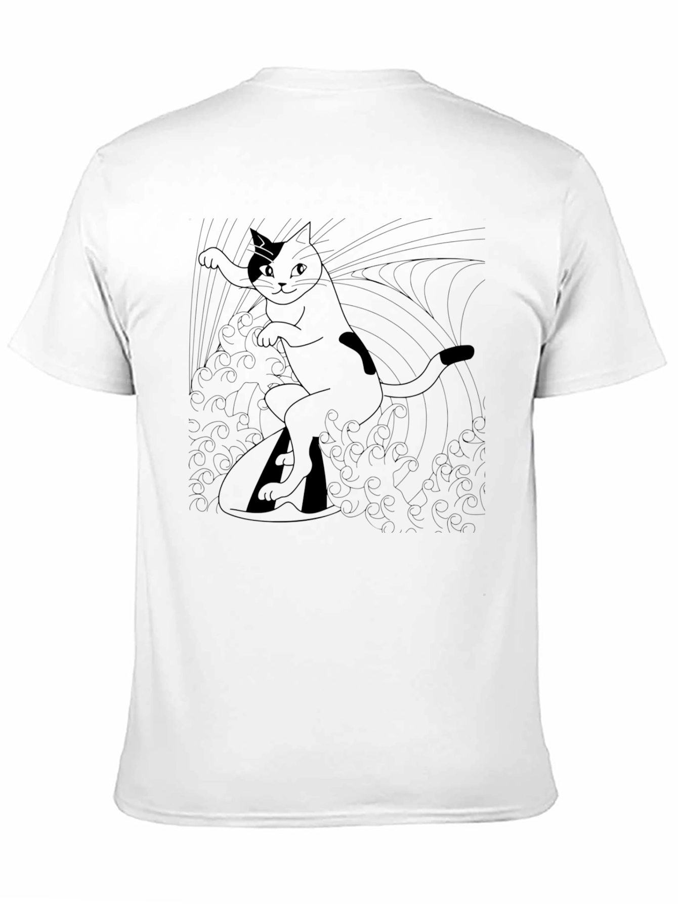 Surfing Cat Graphic T-Shirt