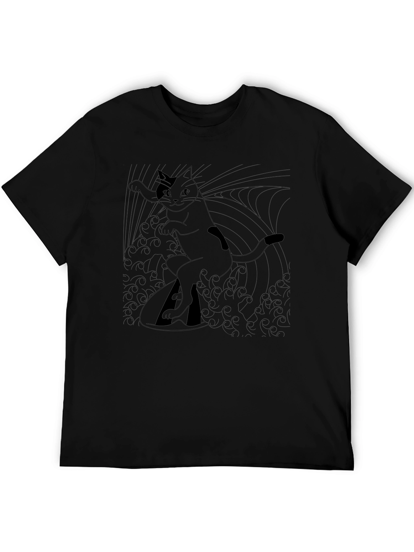 Surfing Cat Graphic T-Shirt