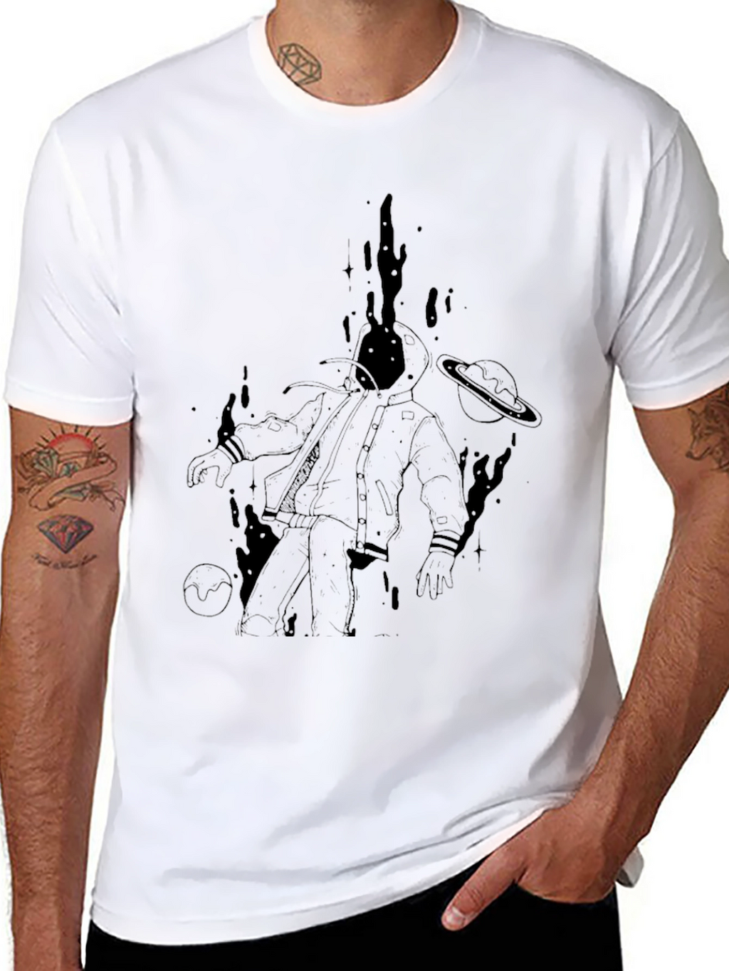Astronaut Graphic Black T-Shirt