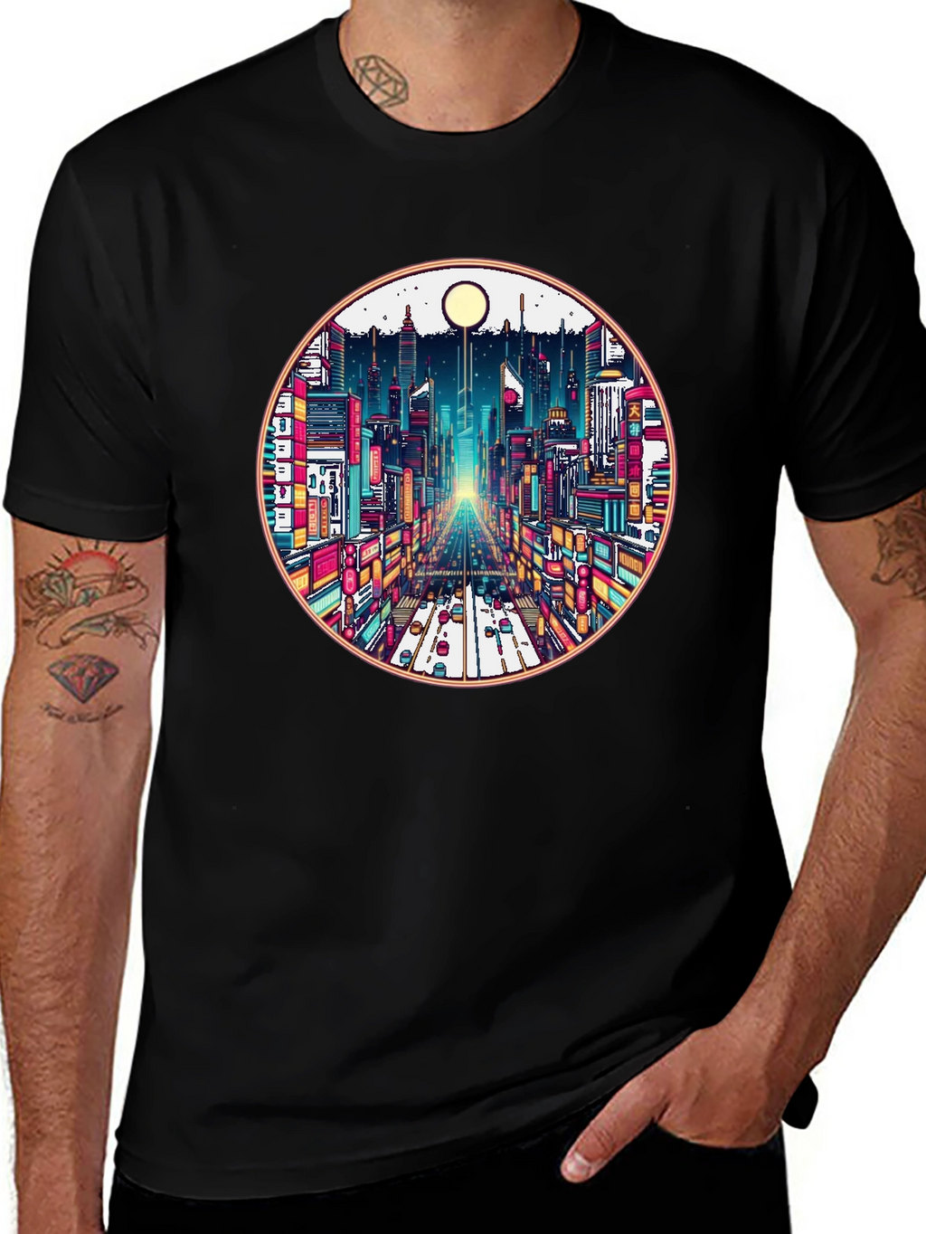 Cityscape Graphic Tee - Retro Urban Style