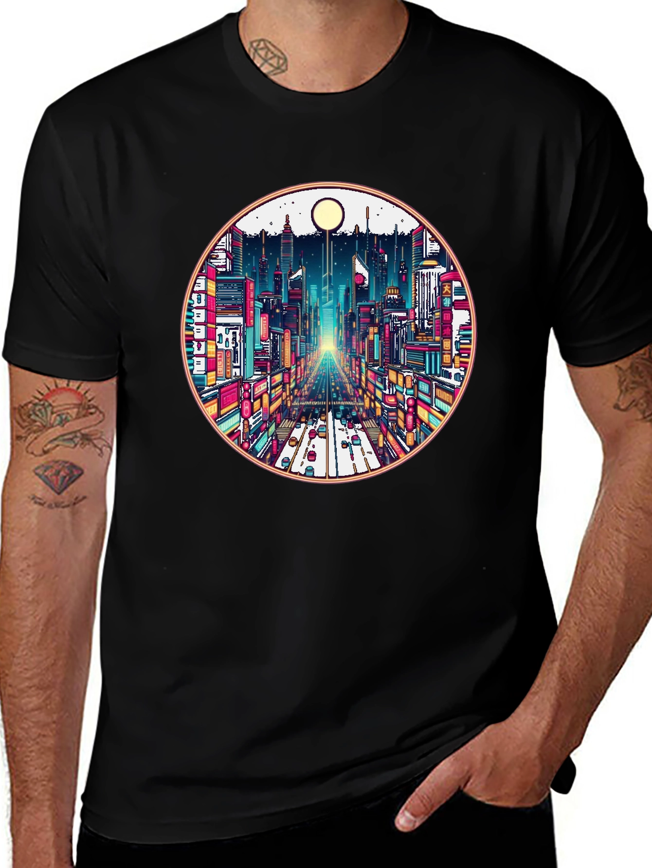 Cityscape Graphic Tee - Retro Urban Style