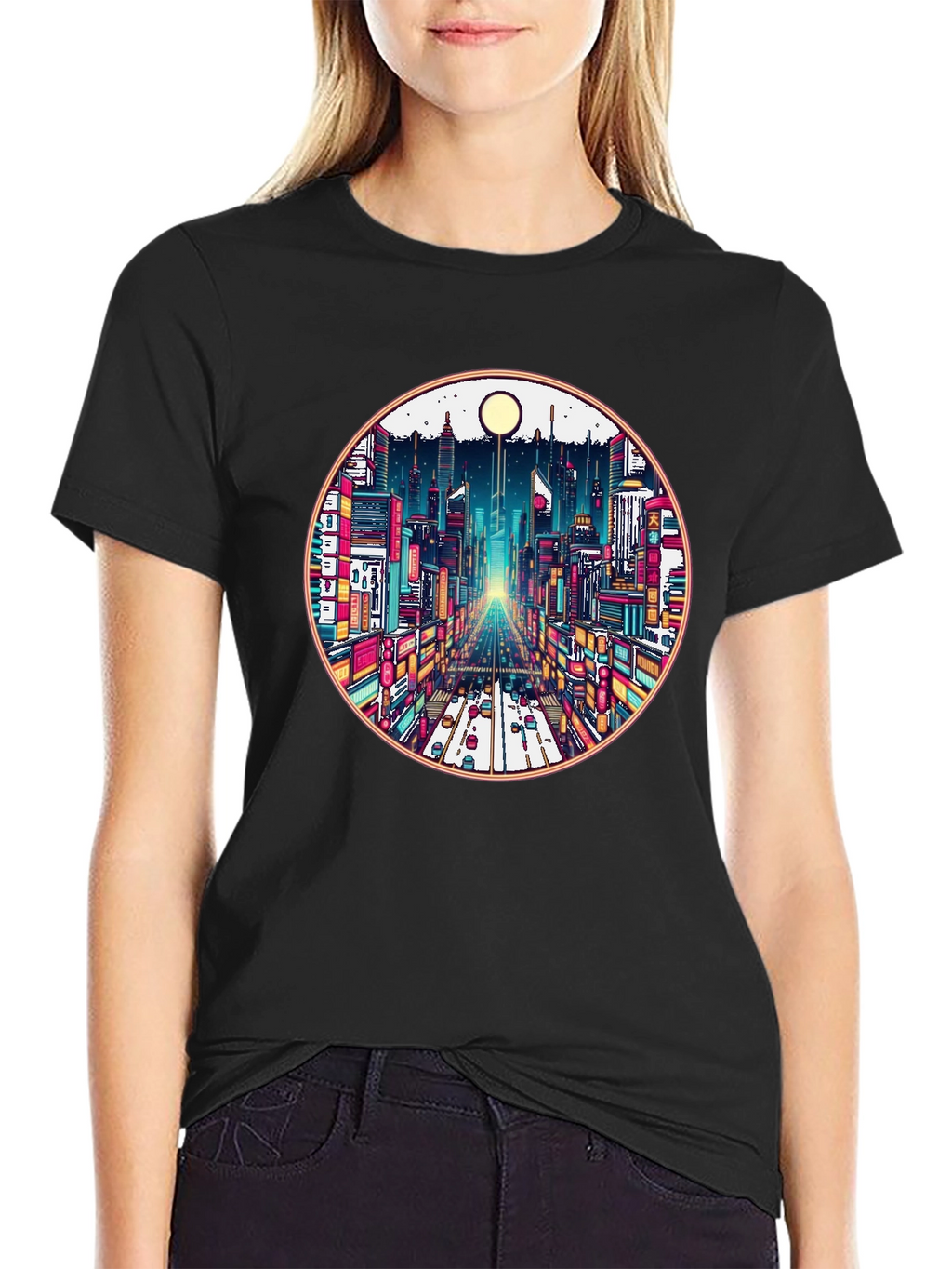 Cityscape Graphic Tee - Retro Urban Style