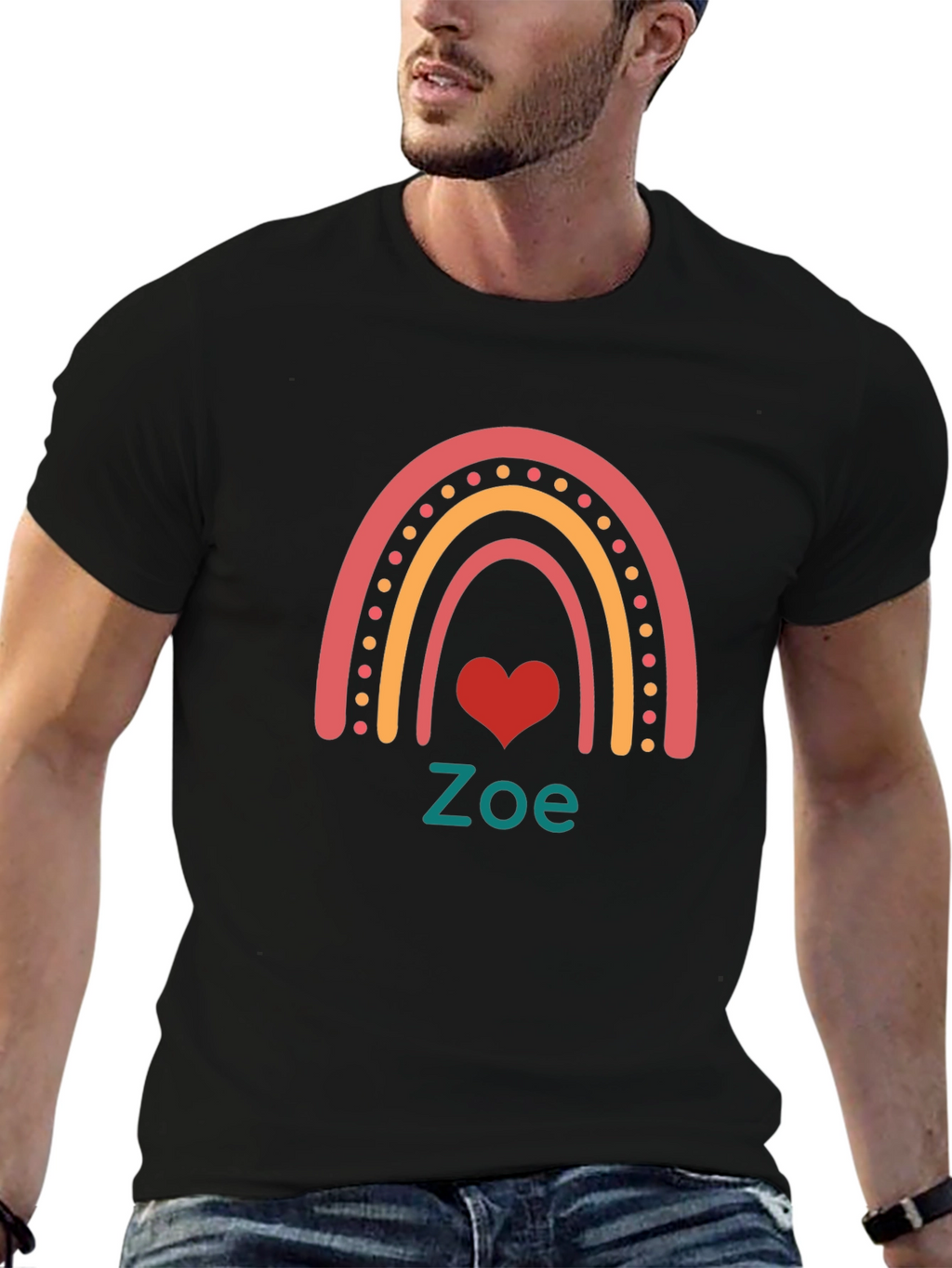 Zoe Rainbow Heart T-Shirt