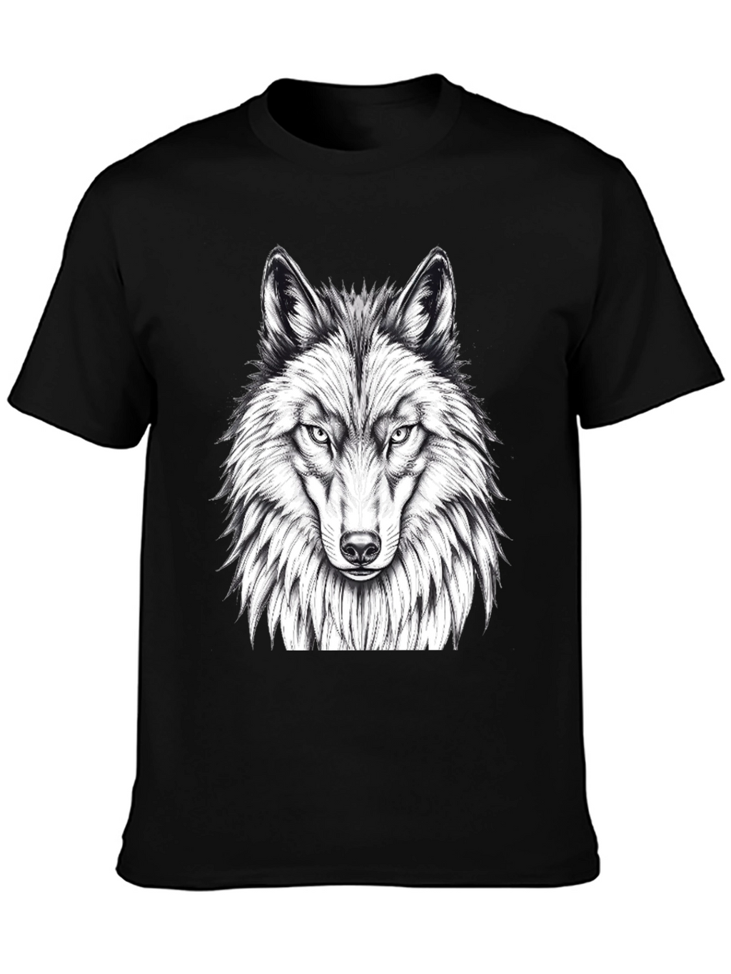 Wolf Graphic Tee - Black Crew Neck T-Shirt