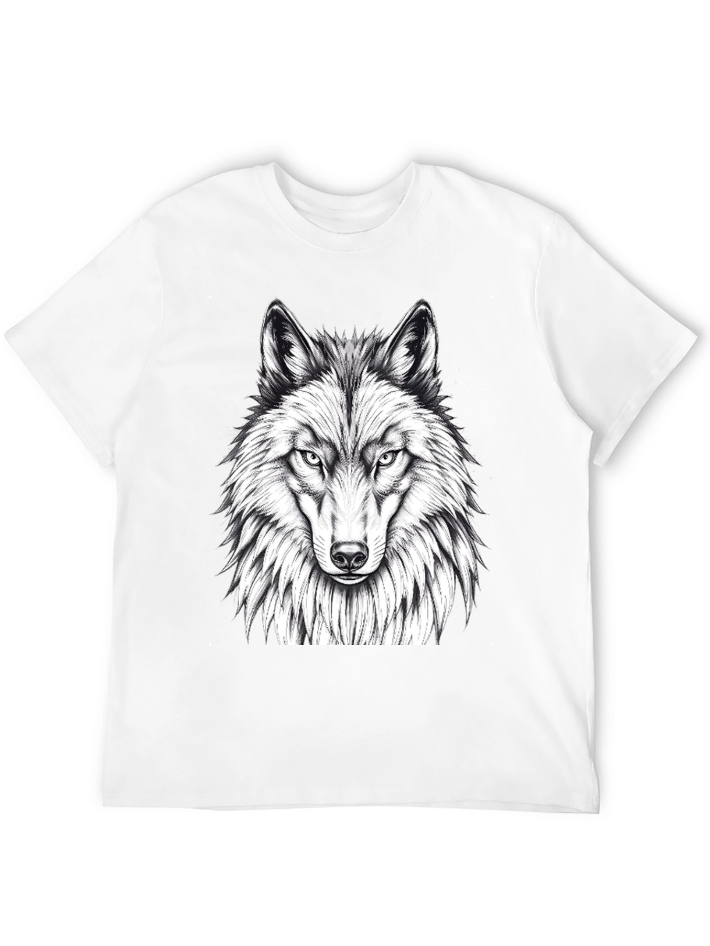 Wolf Graphic Tee - Black Crew Neck T-Shirt