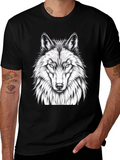 Wolf Graphic Tee - Black Crew Neck T-Shirt