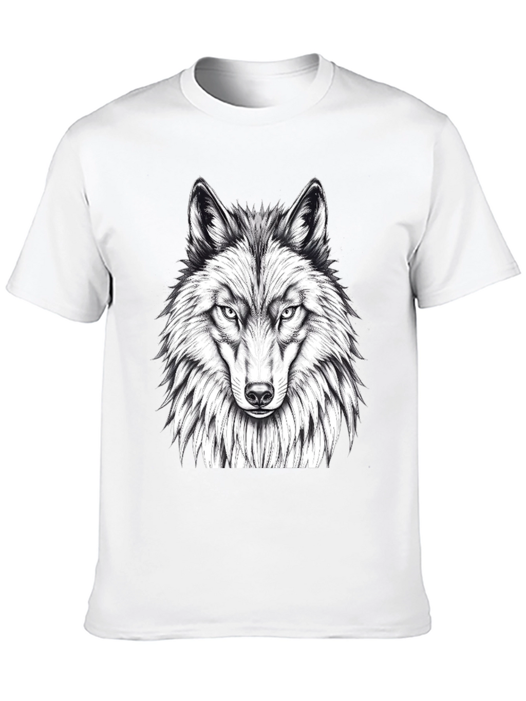 Wolf Graphic Tee - Black Crew Neck T-Shirt