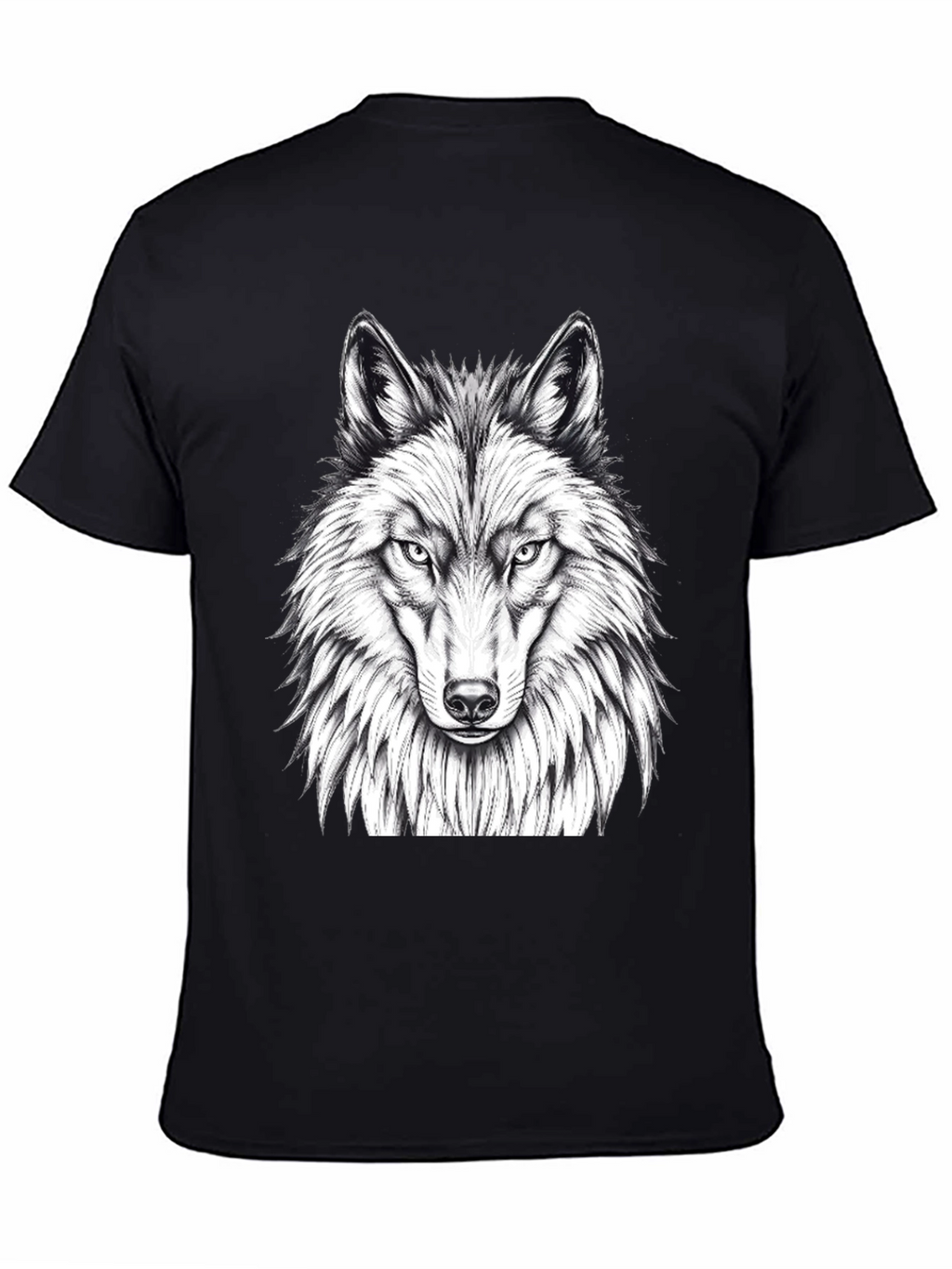 Wolf Graphic Tee - Black Crew Neck T-Shirt