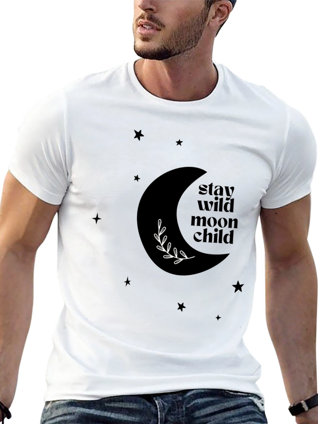 Stay Wild Moon Child Black Graphic Tee