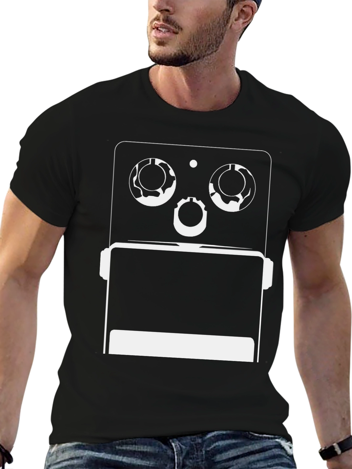 Geometric Robot Graphic Tee - Modern Style