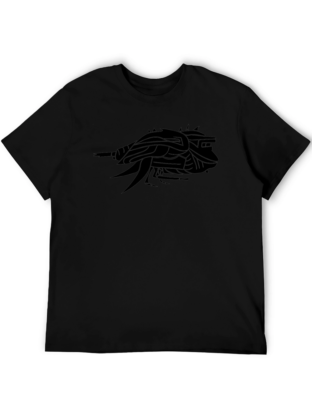 Mens Black Graphic Tee - Abstract Creature